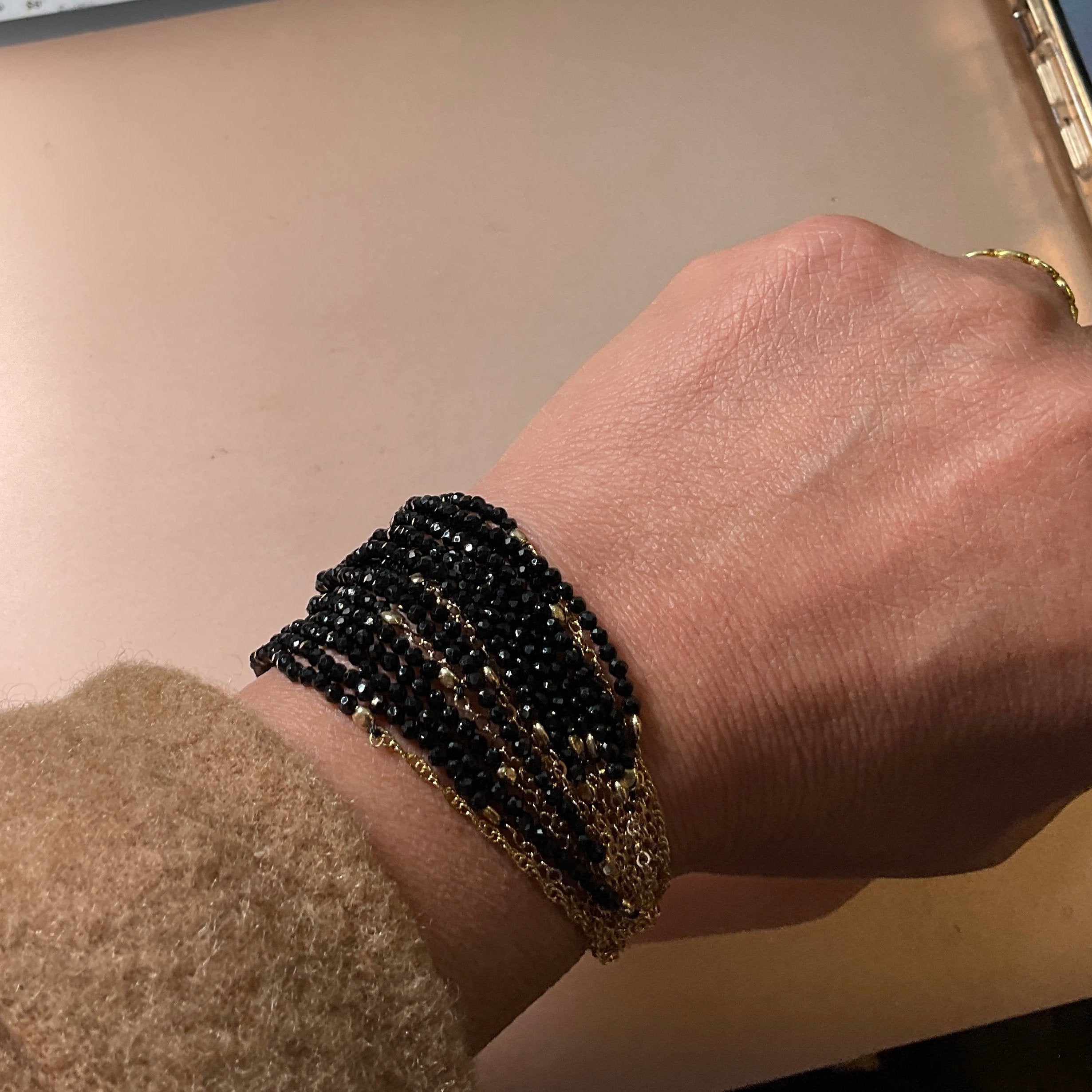 Golden Dolores Black Spinel Bracelet