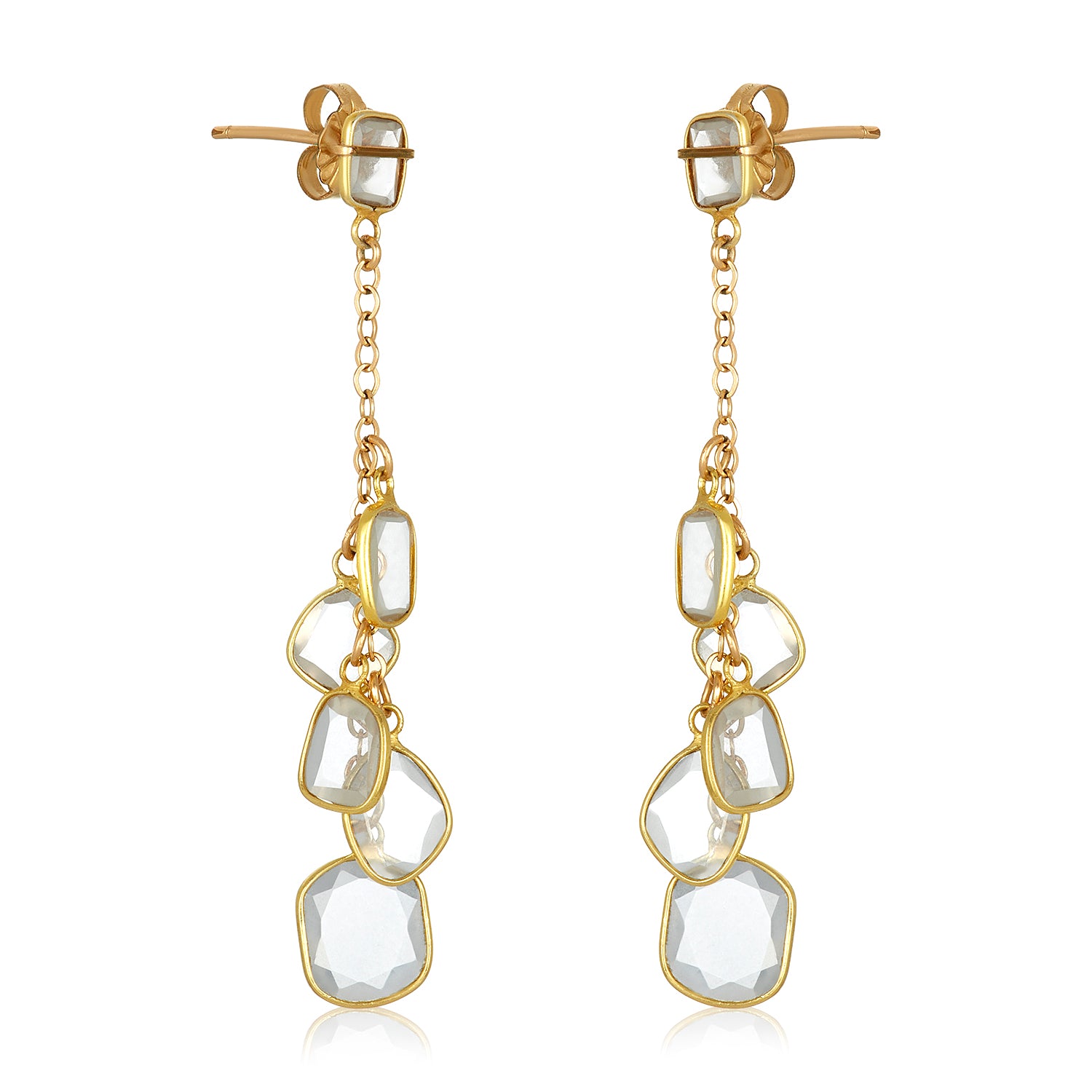 Moissanite Dangly Posts Earrings