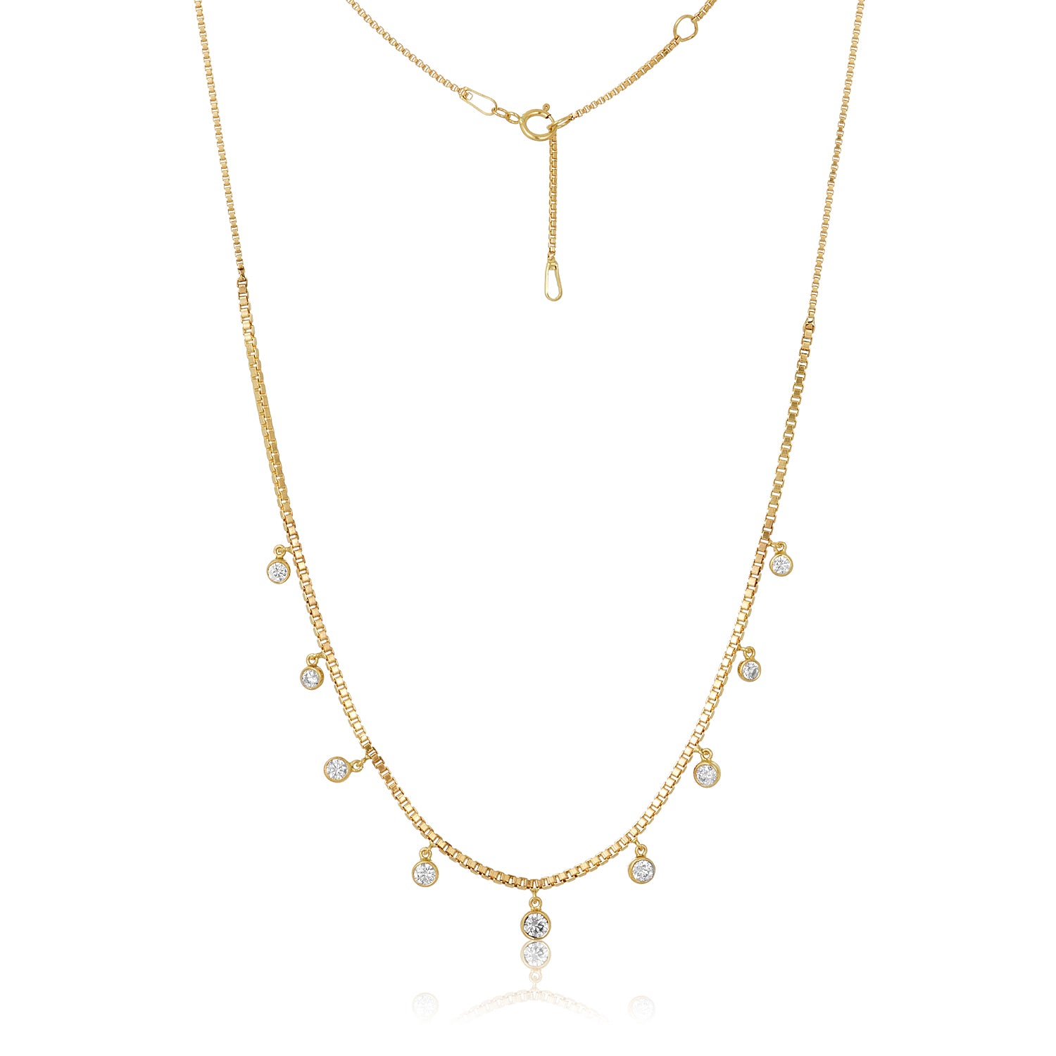 Dangly Diamonds Necklace in 14k