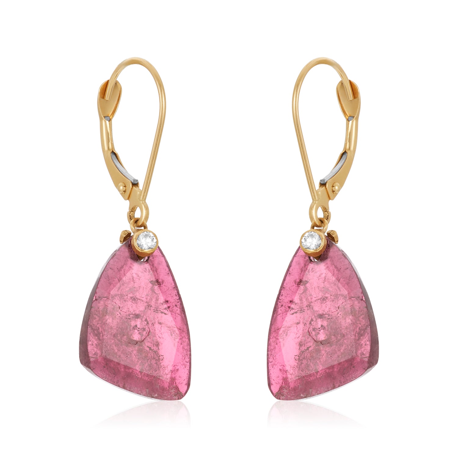 Slice Pink Tourmaline Earrings