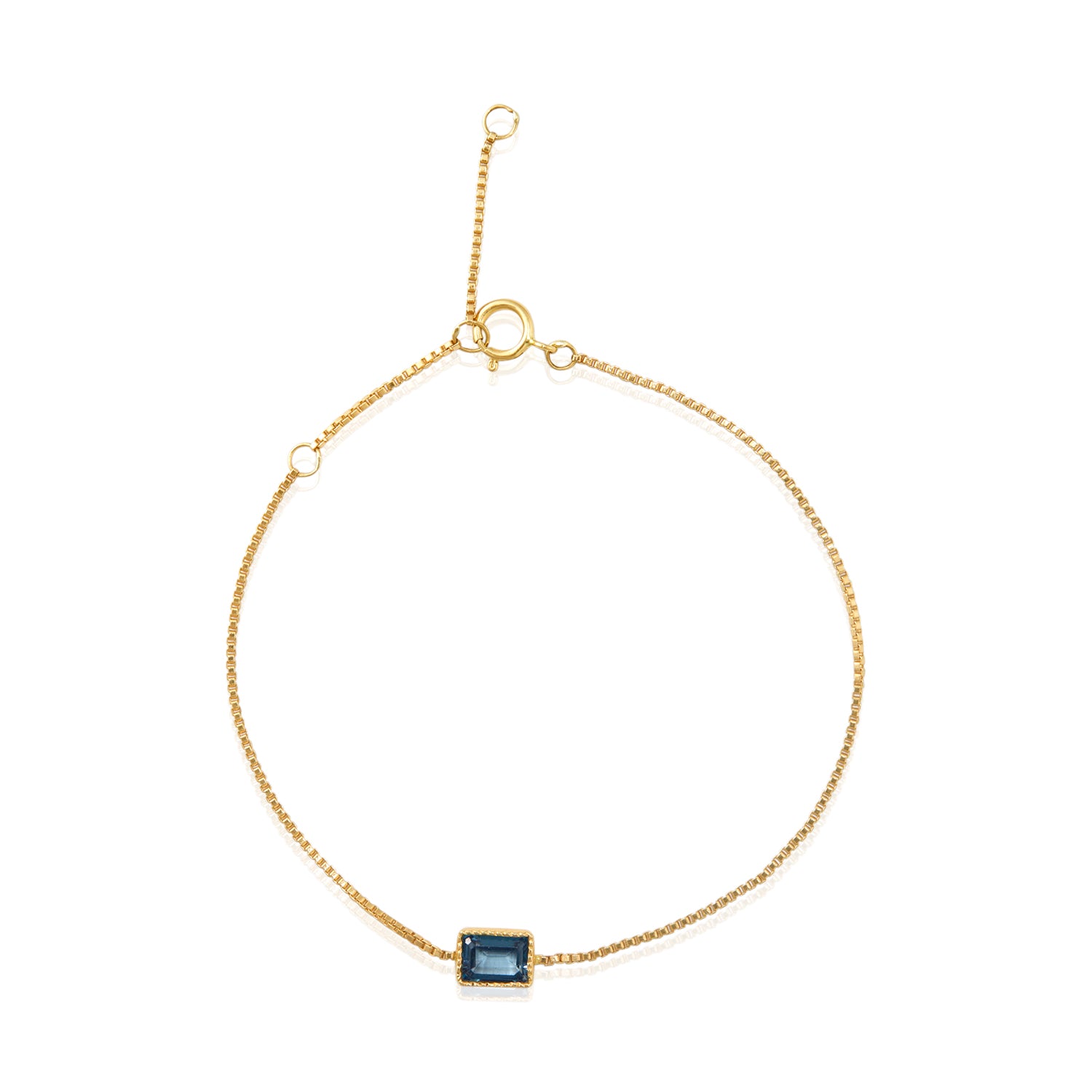 Birthstone Bezel 14k Gold Bracelet