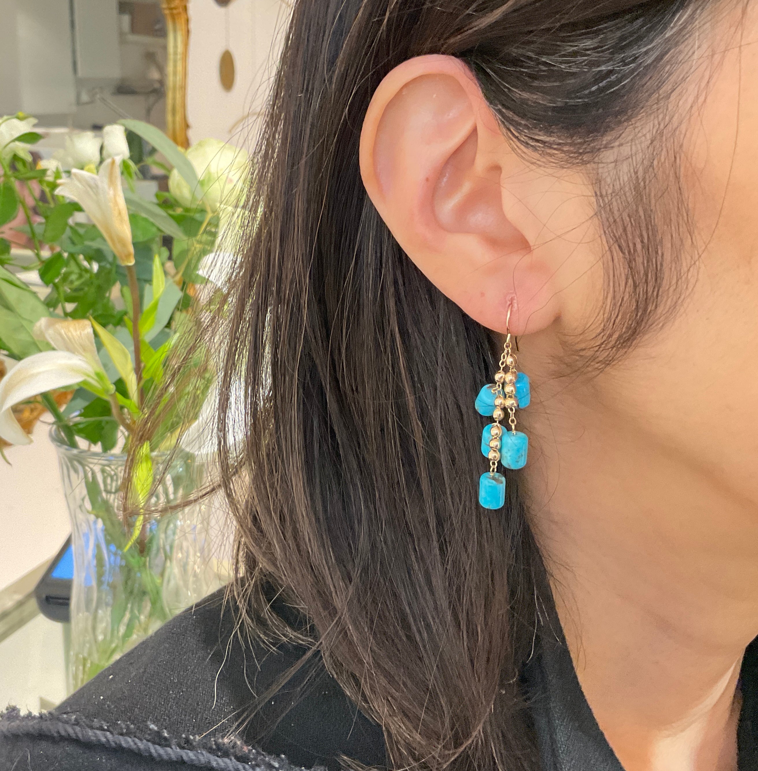 Turquoise Logs Medley Earrings