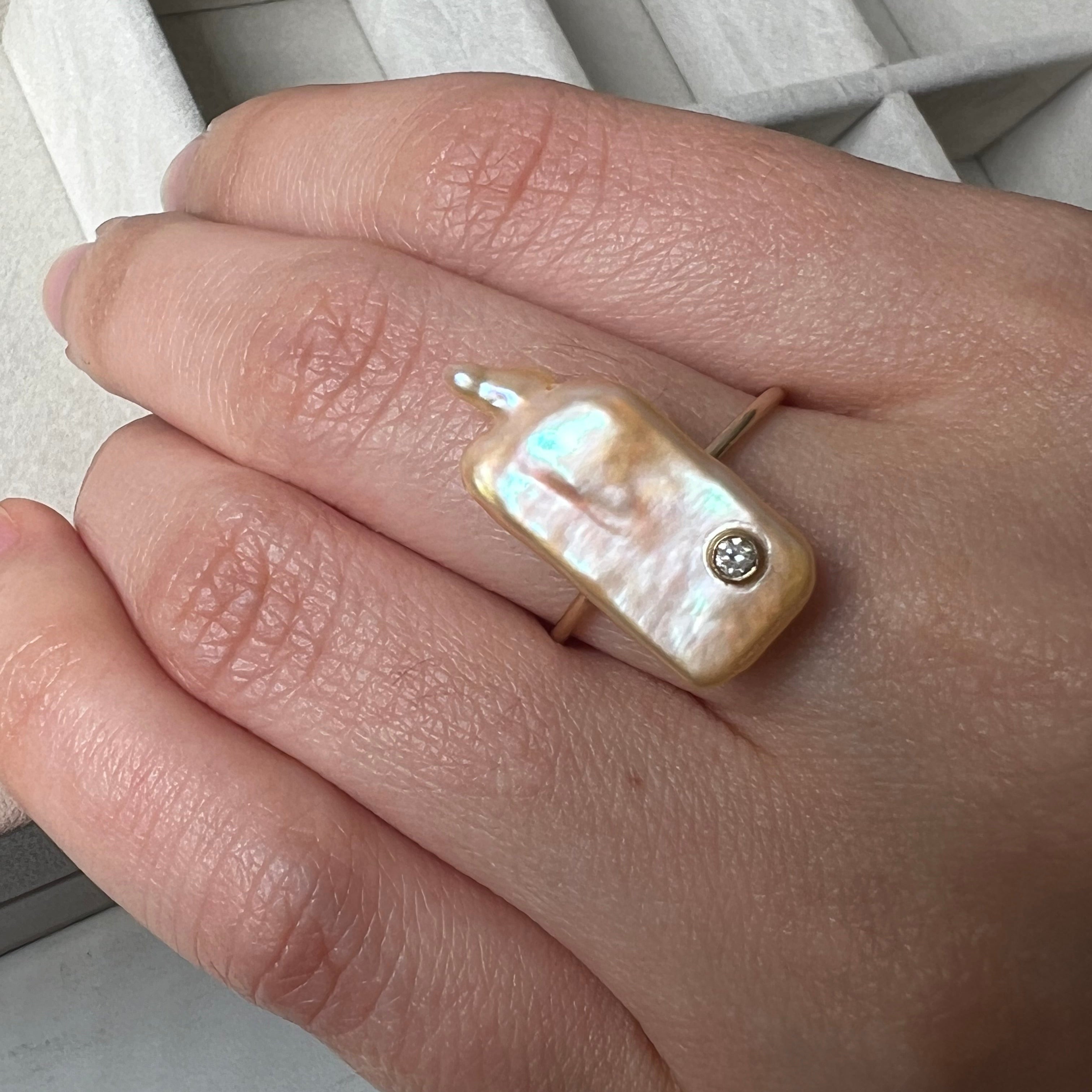 Element Pearl Ring in 14k