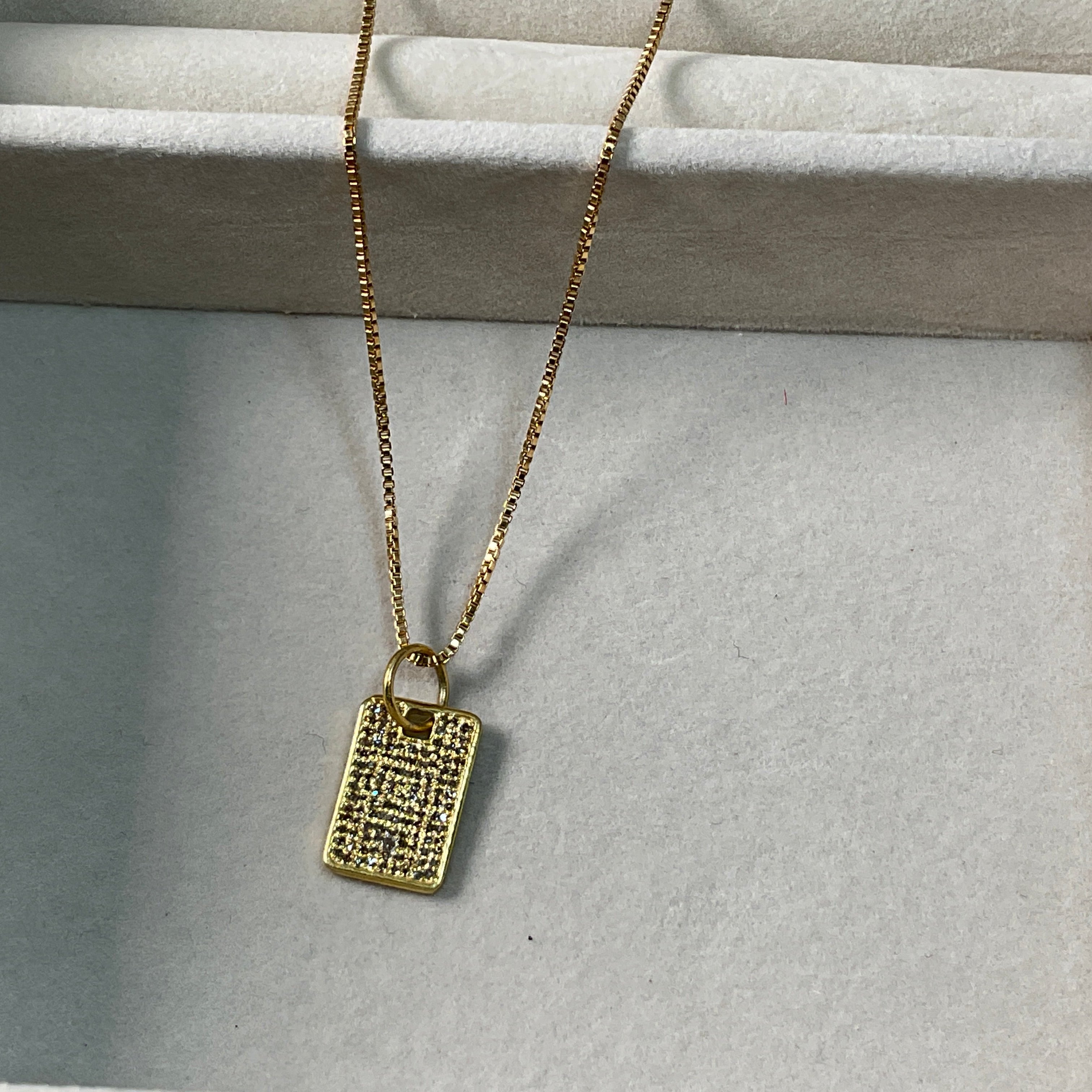 Dog Tag Diamond Necklace