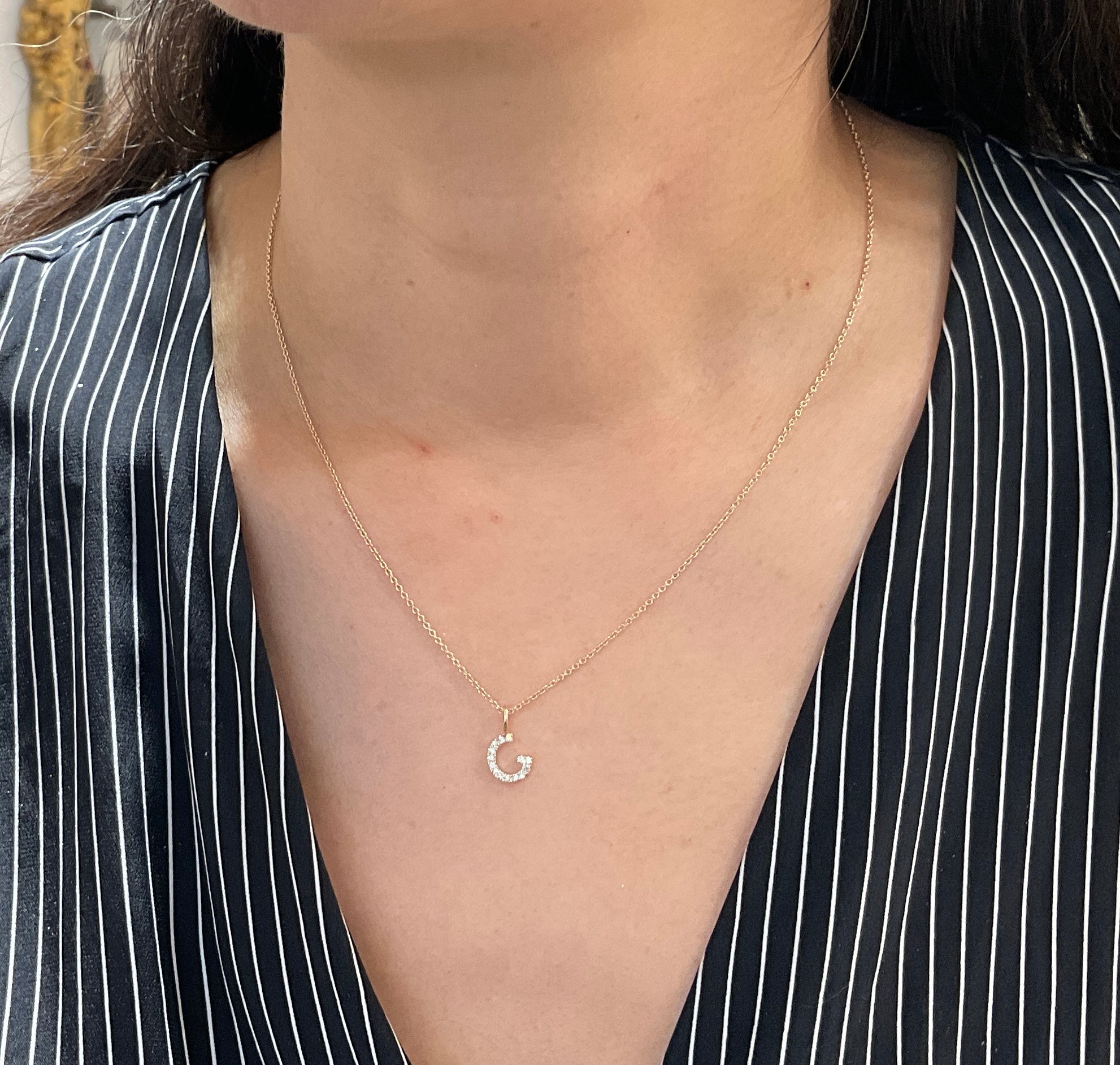 Diamond Initial Necklace in 14k