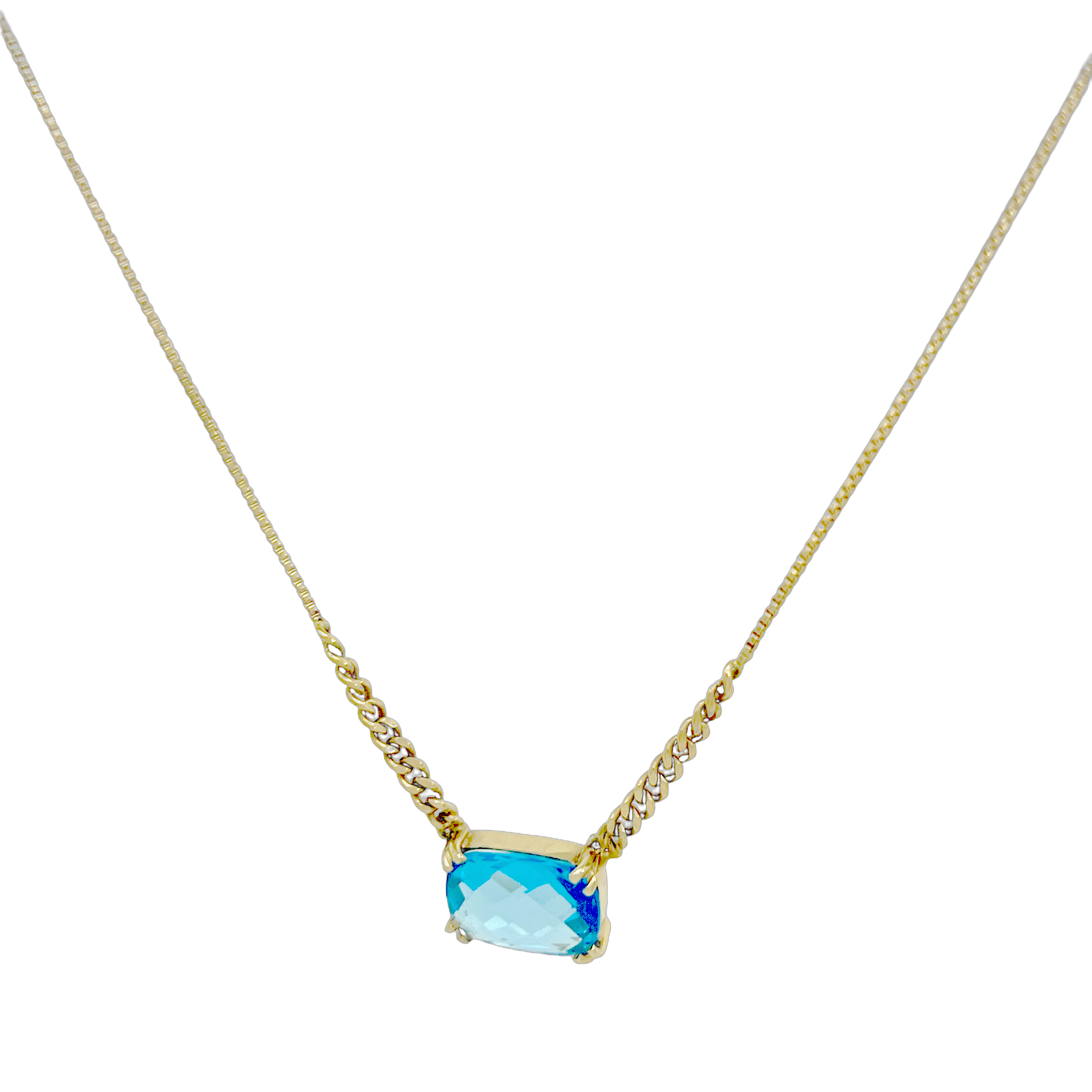Grande Green Amethyst Or Blue Topaz Necklace