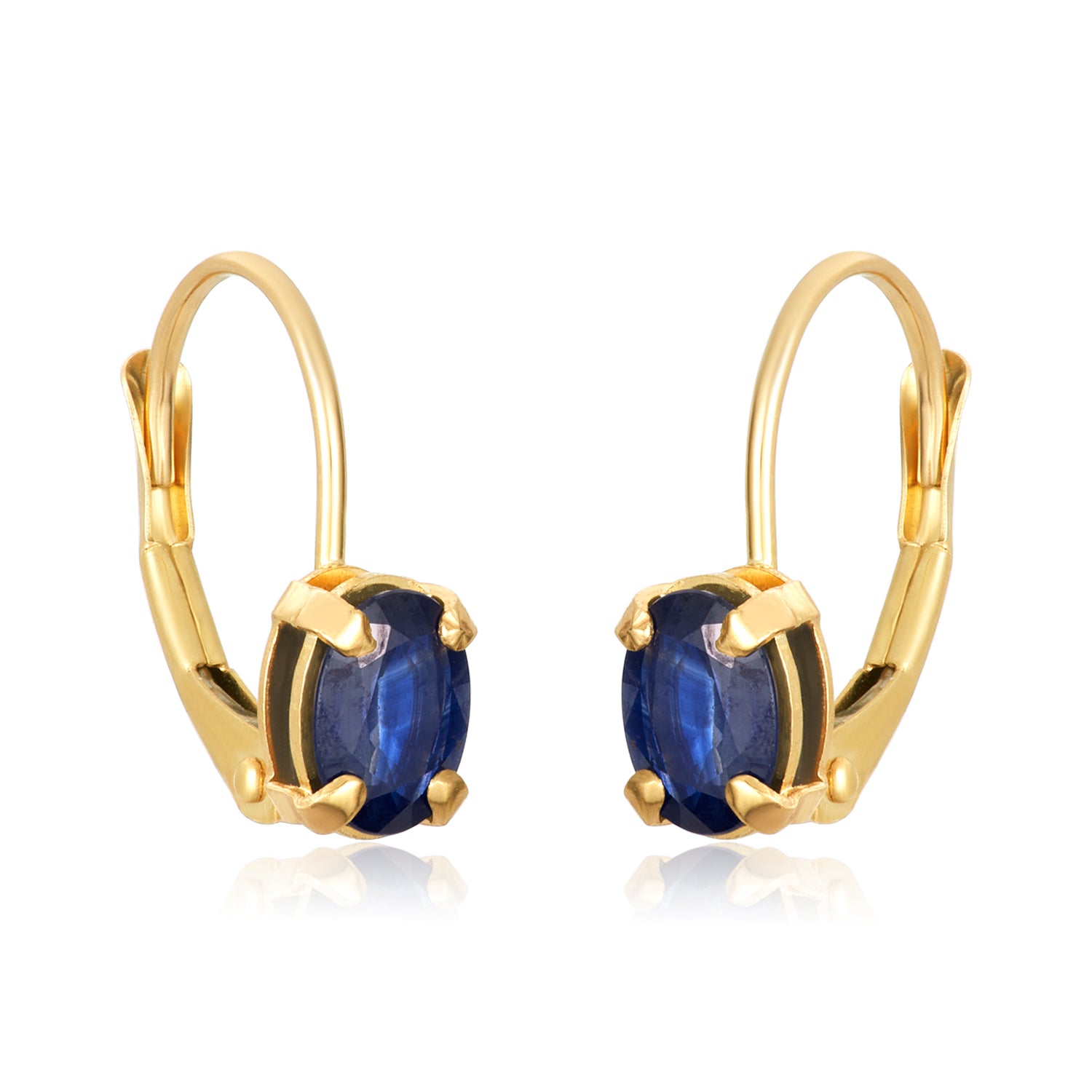 Sapphire Little Hoops Earrings in 14K