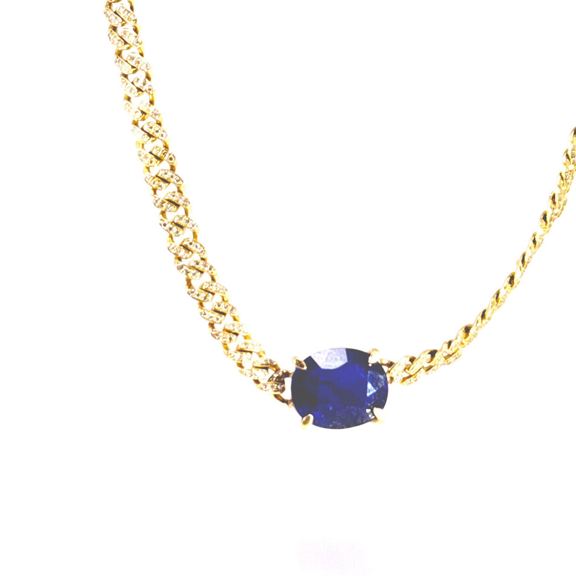 Julia Sapphire Diamond Cuban Necklace