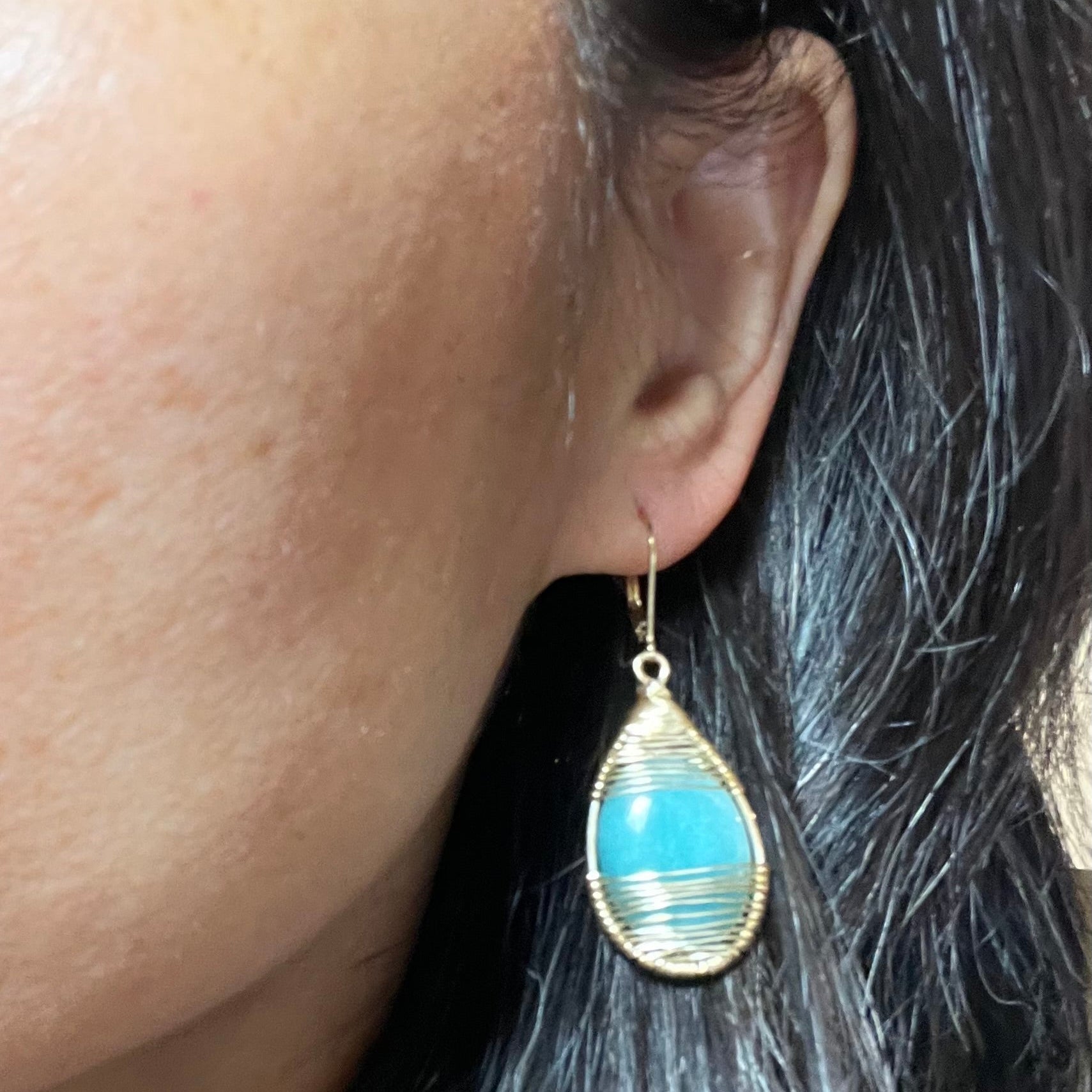 Melissa Gem Wire Wrapped Earrings
