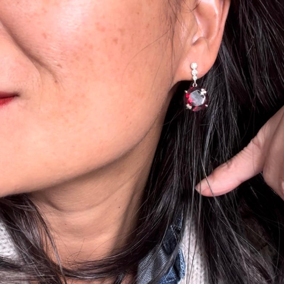 Monserrat Earrings in Garnet