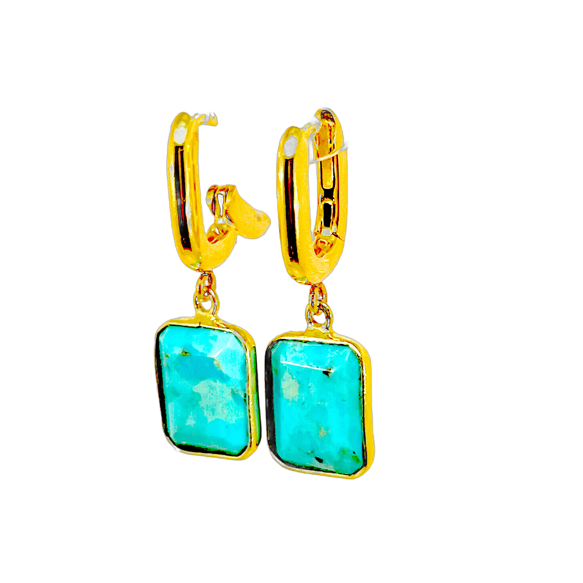 Rectangle Gem Drop With Rectangle Hoops