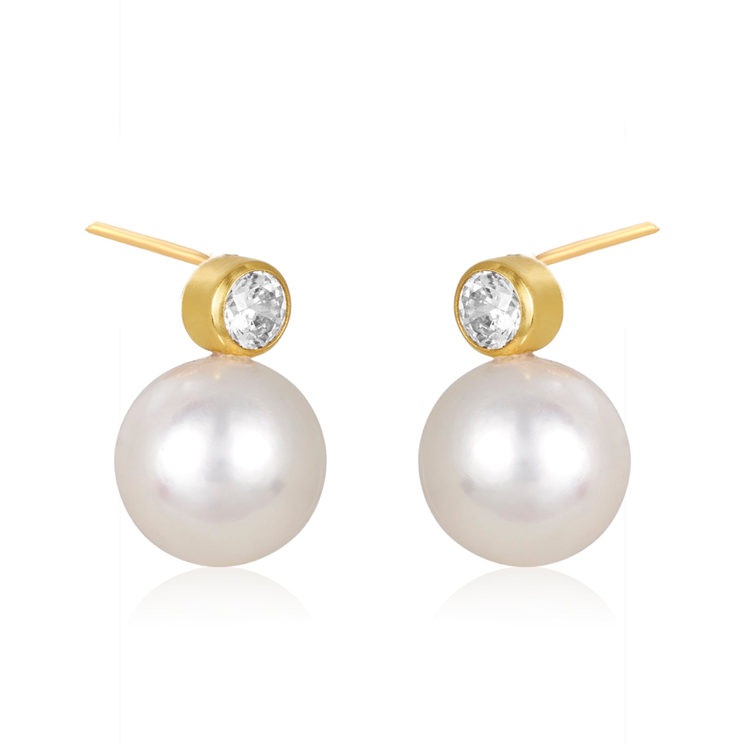 Lab Grown Diamond Pearl Studs-14K
