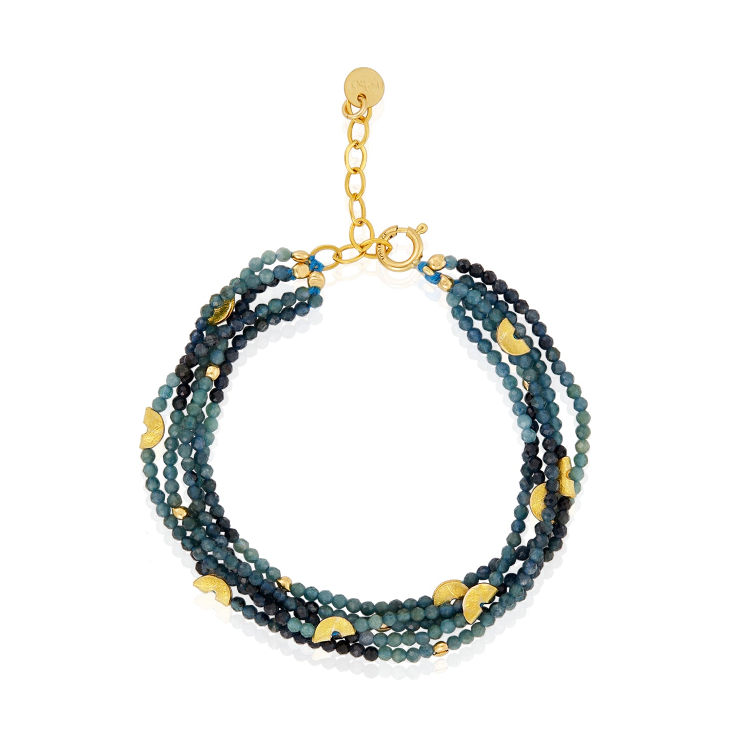 Half Moon Multi Strand Bracelet - Green Sapphire