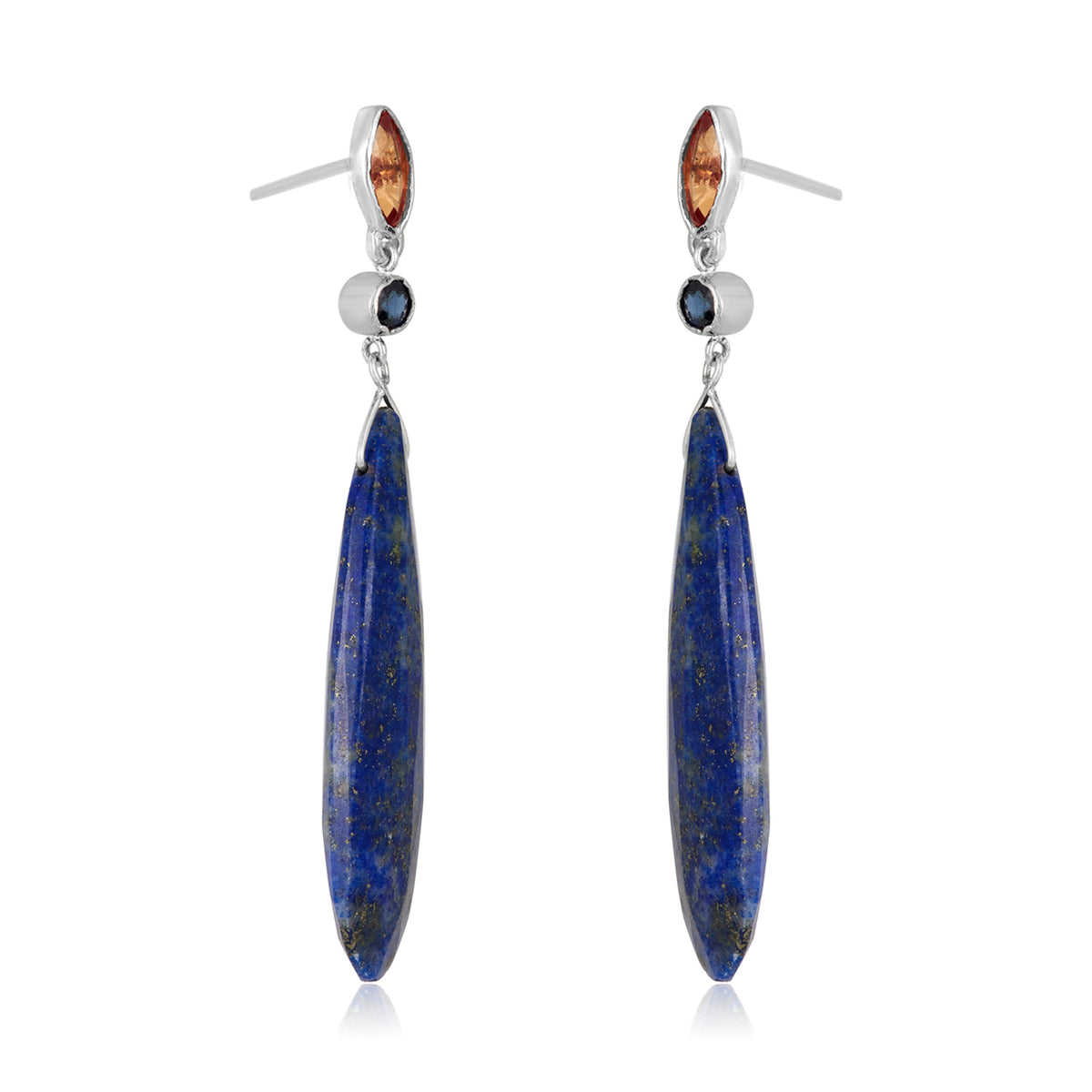 Alexandra Lapis Earrings-Silver
