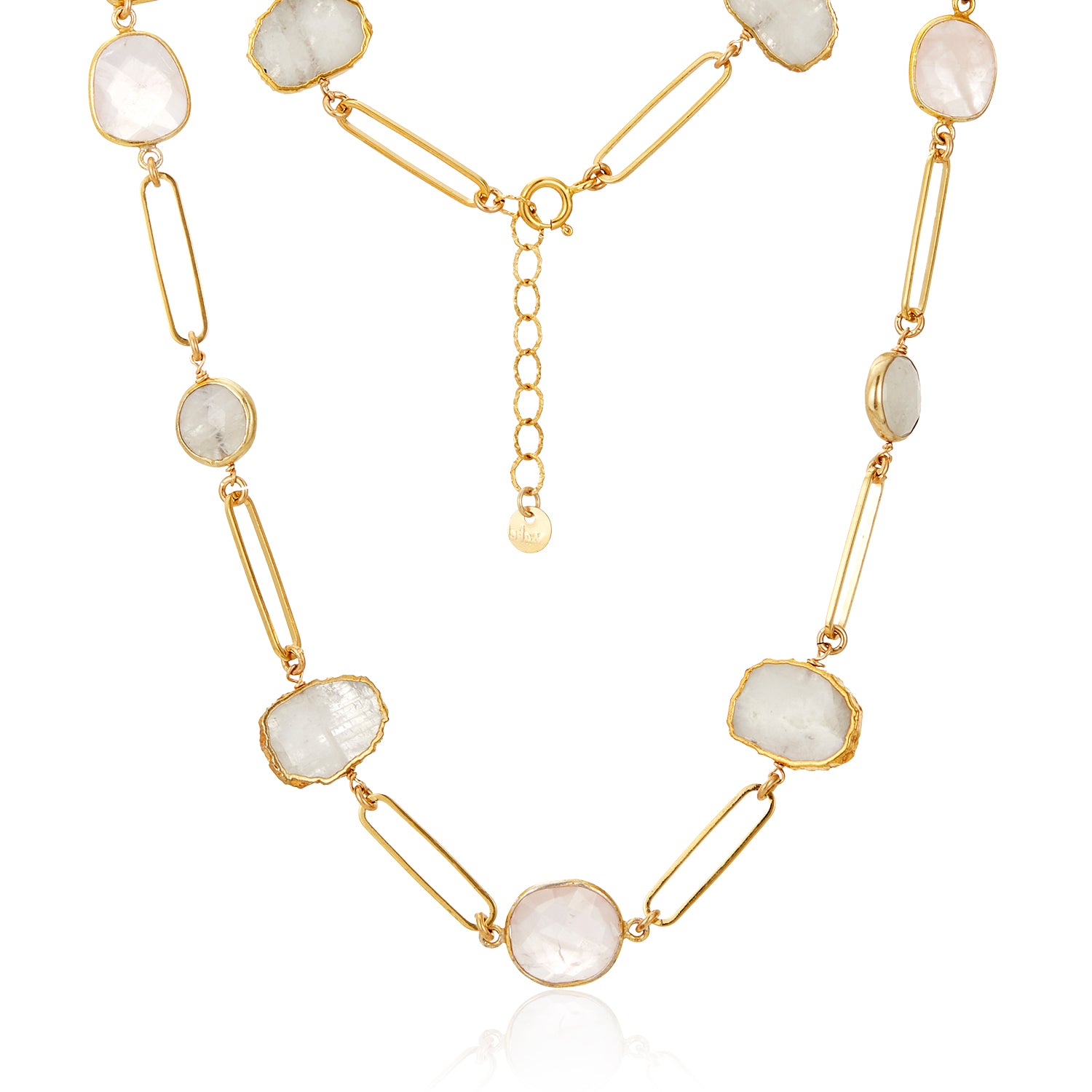 Moonstone Como Paperclip Necklace