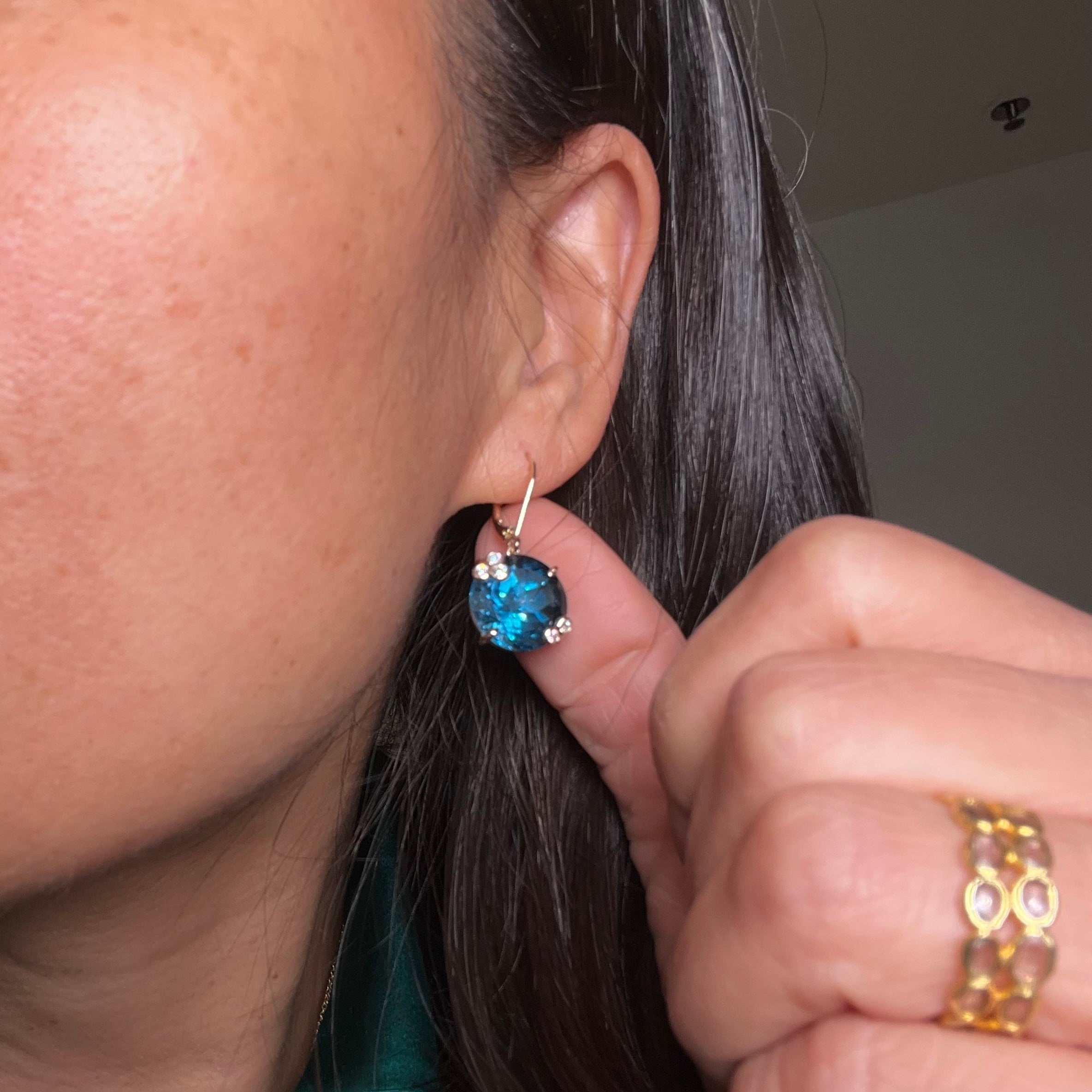Monserrat Earrings in London Blue Topaz