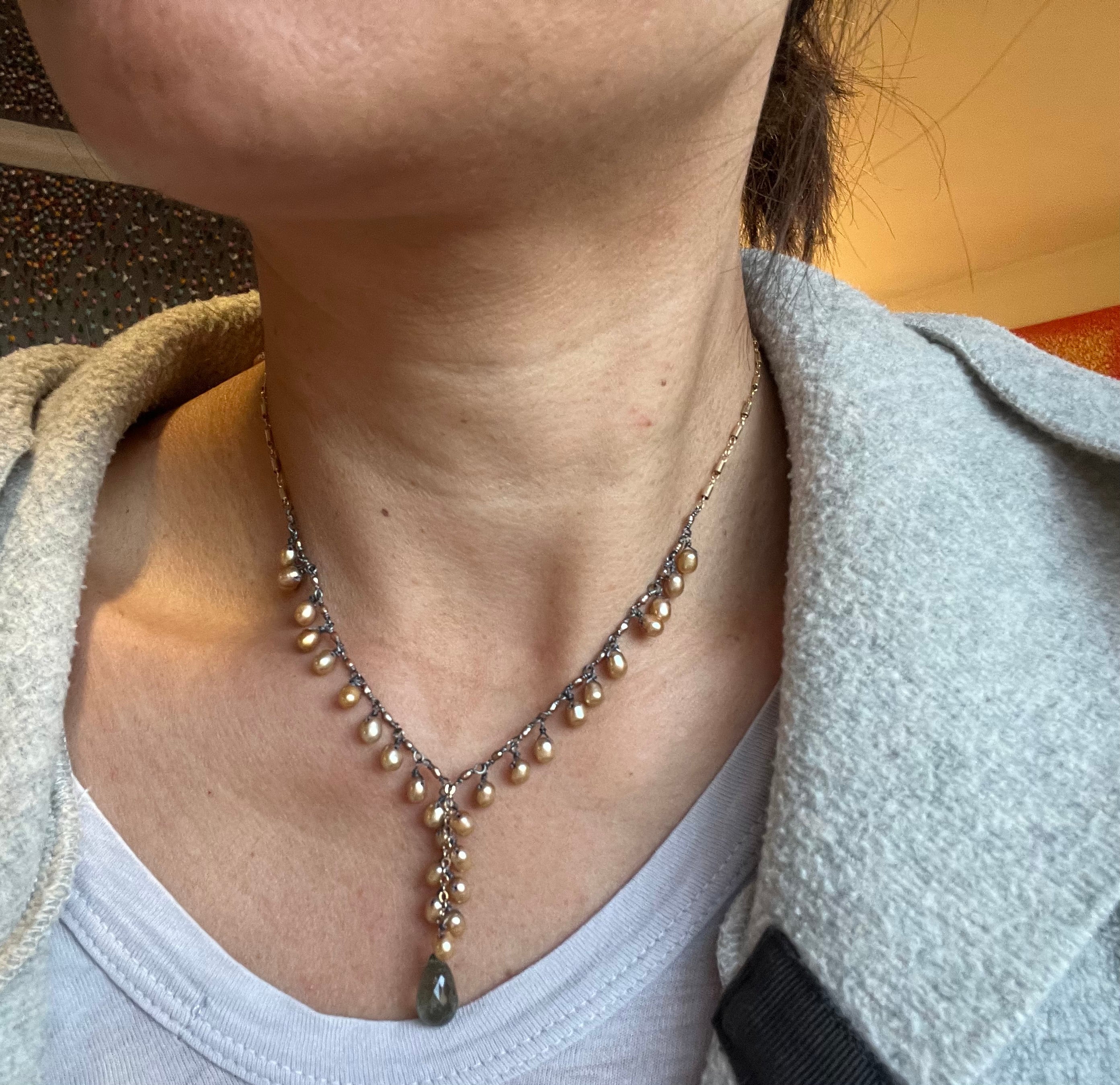 Brown Heritage Pearl Drop Necklace