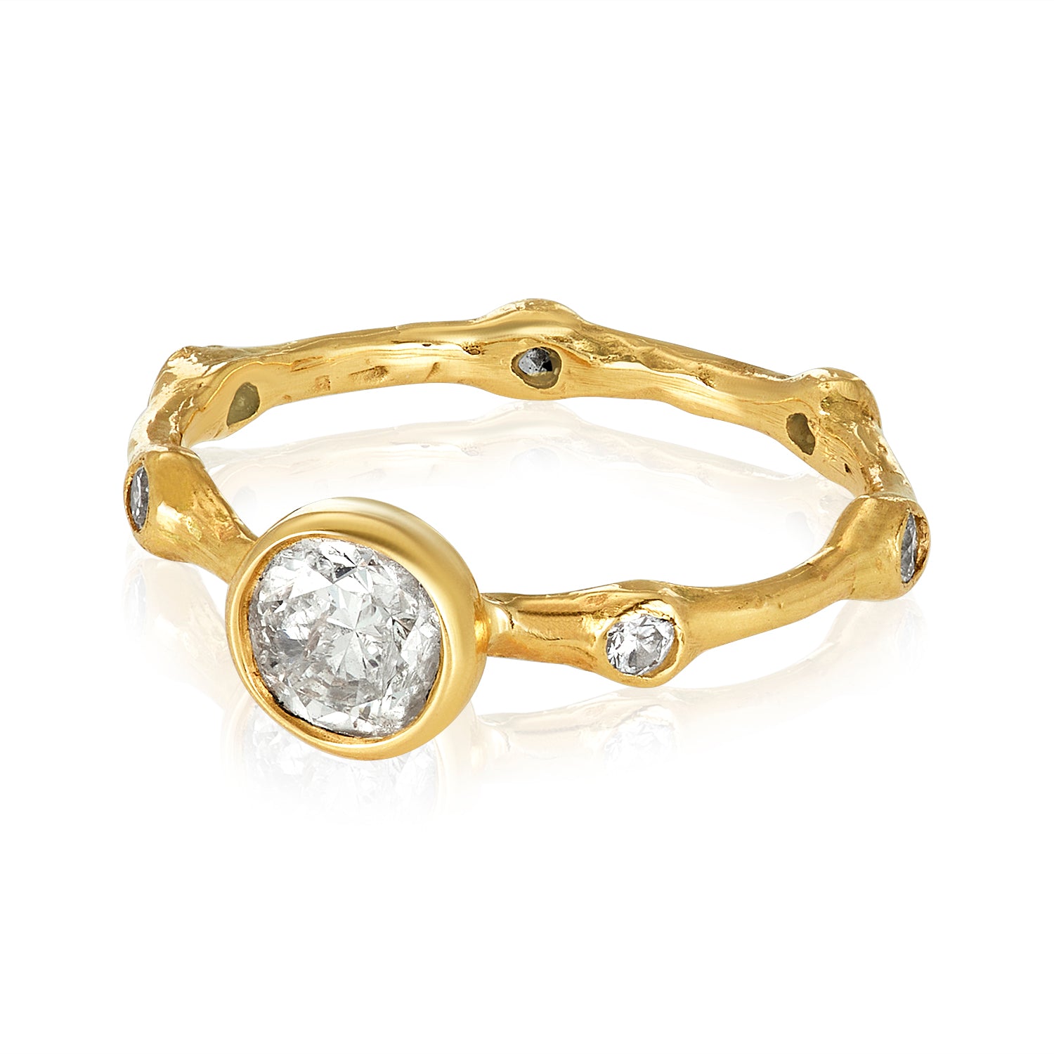 Lab-grown Diamond Bamboo Ring In 14K