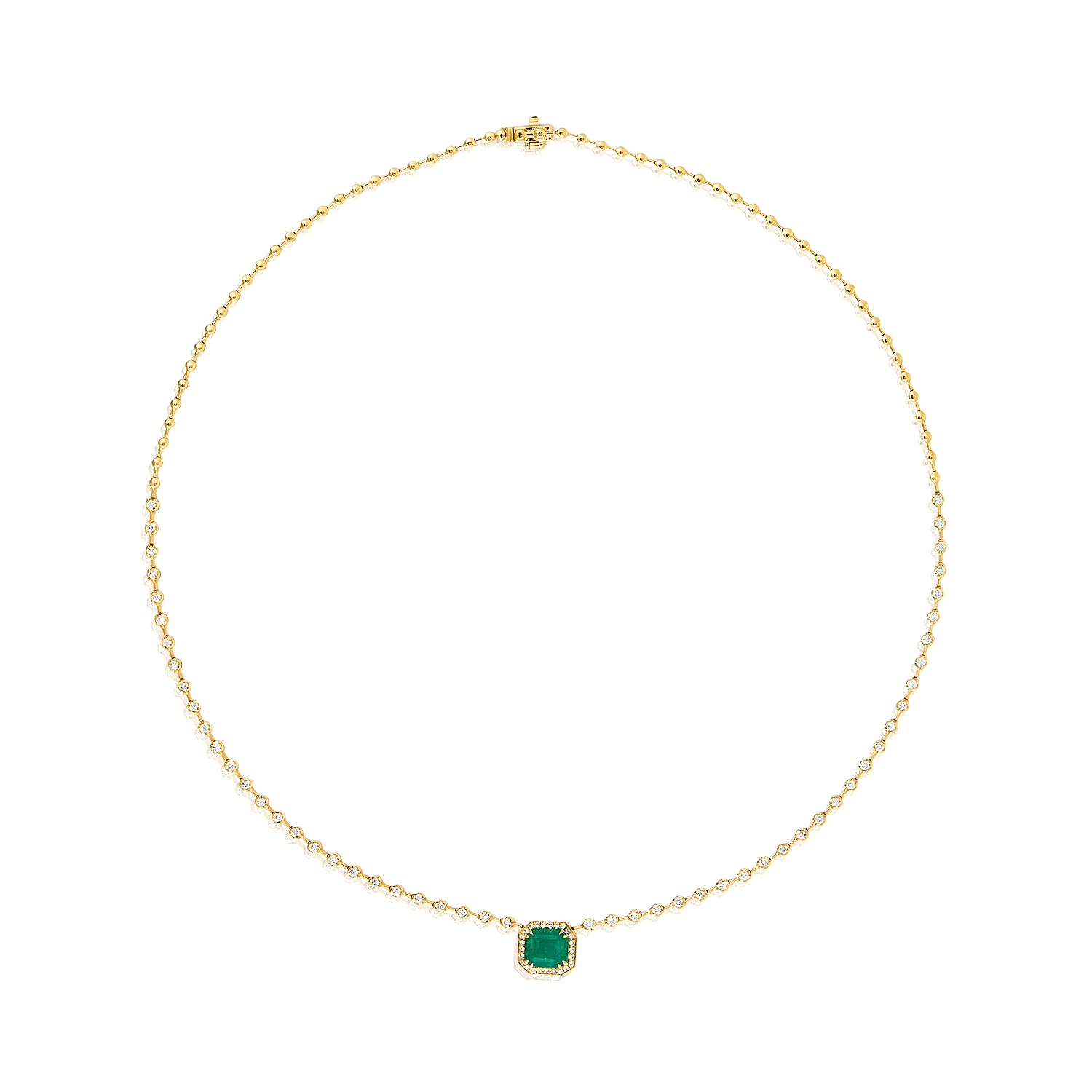 Emerald necklace 18k