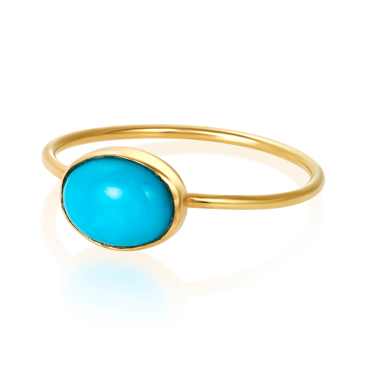 Simply Sleeping beauty Turquoise Ring 14k