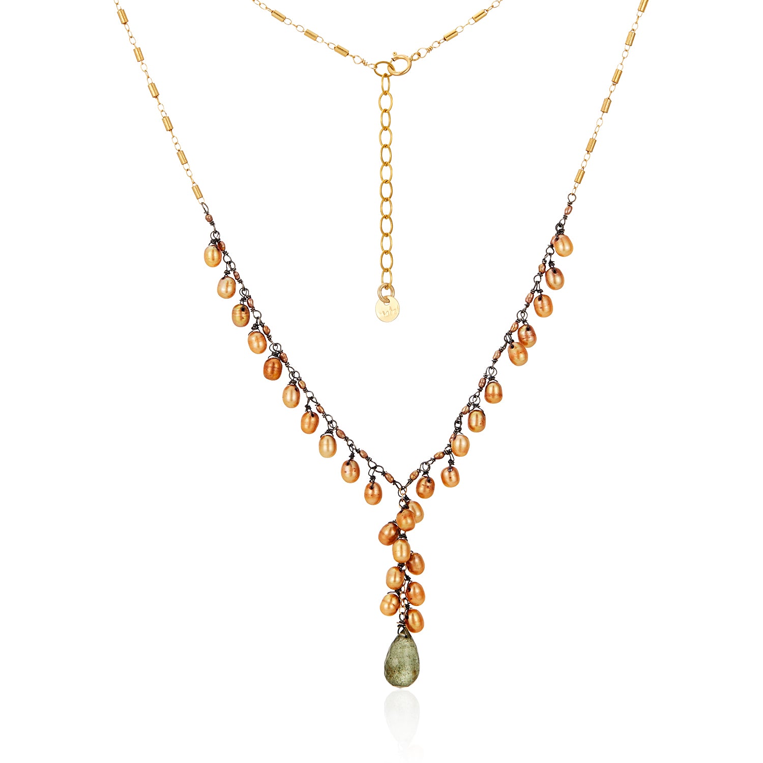 Brown Heritage Pearl Drop Necklace