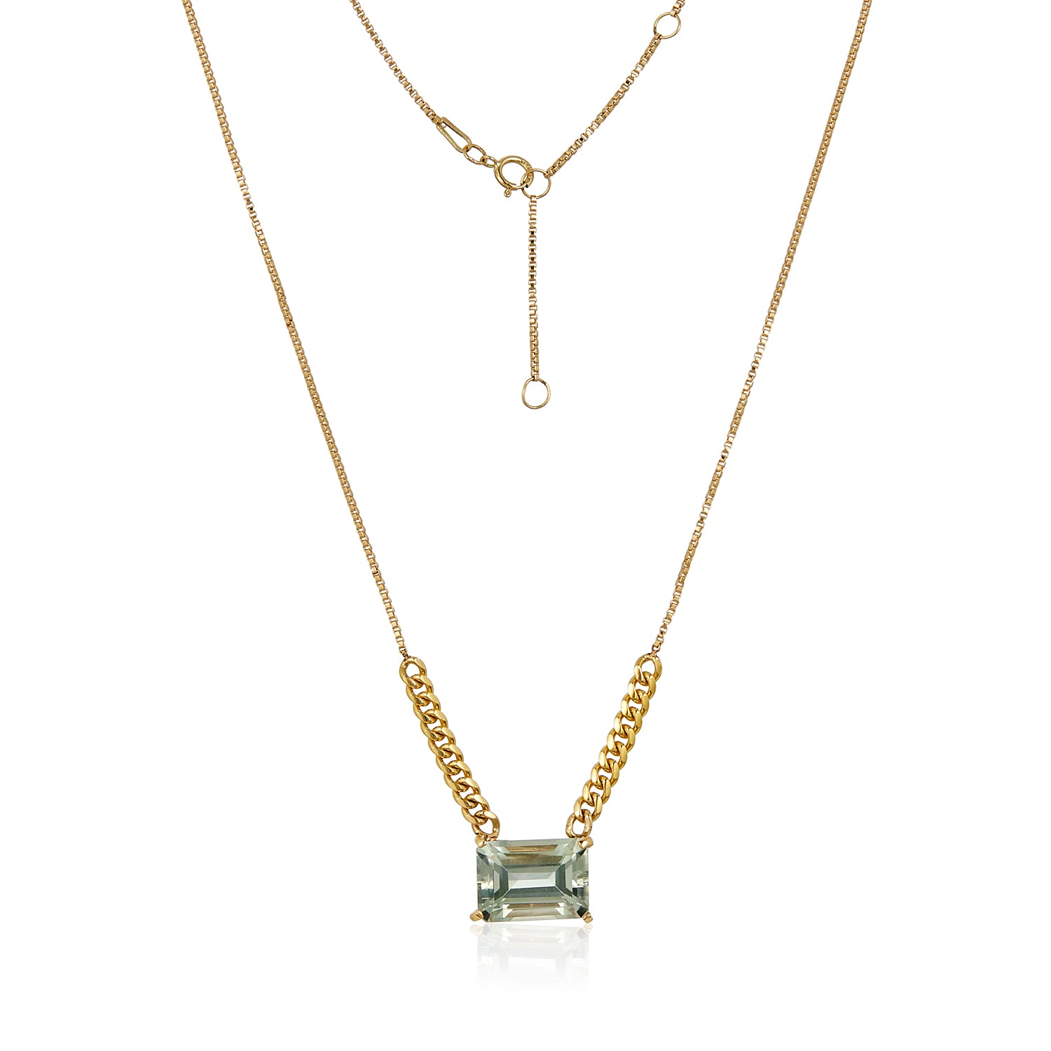 Grande Green Amethyst Or Blue Topaz Necklace