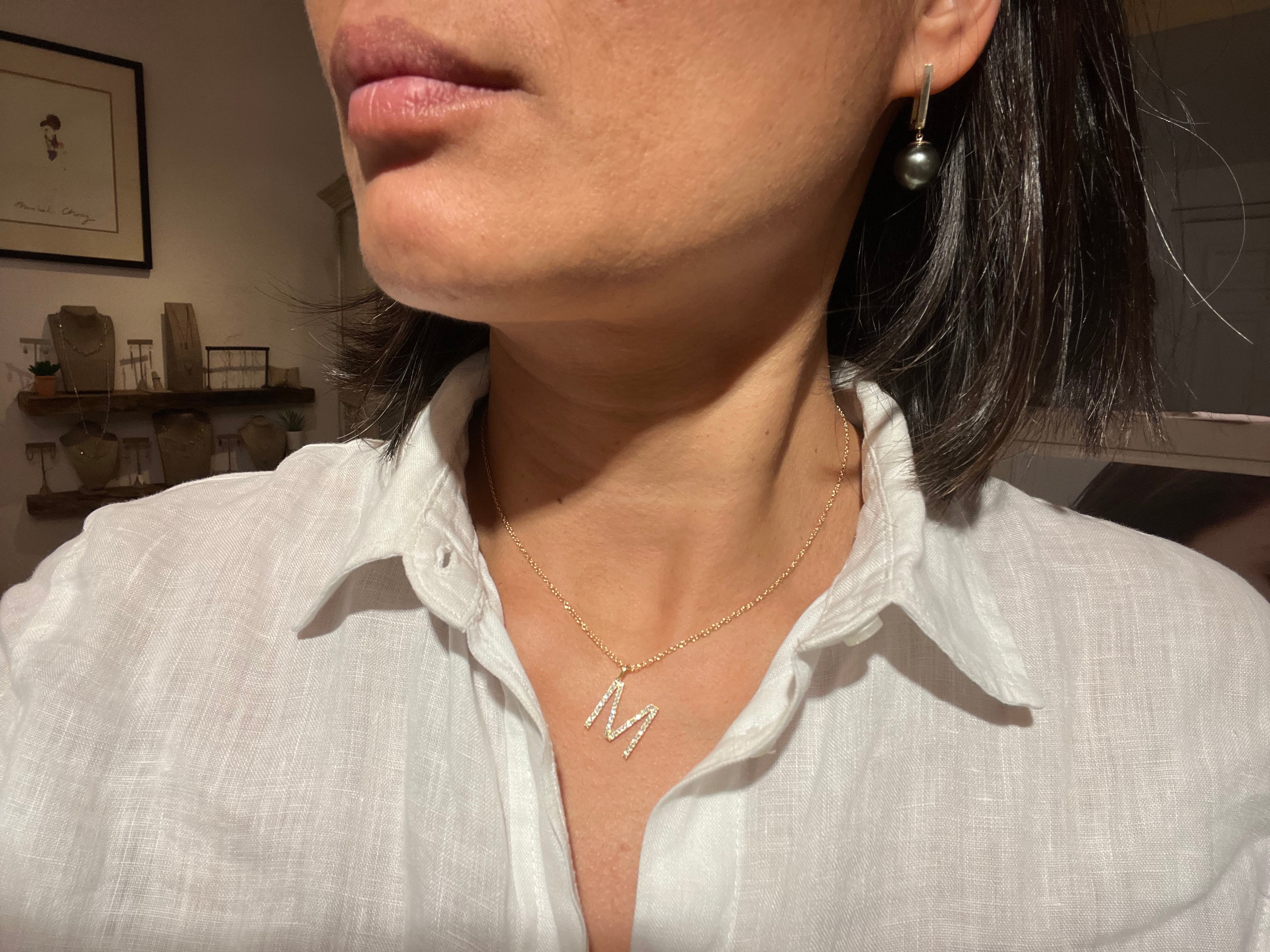 Diamond Initial Necklace-D, B & F