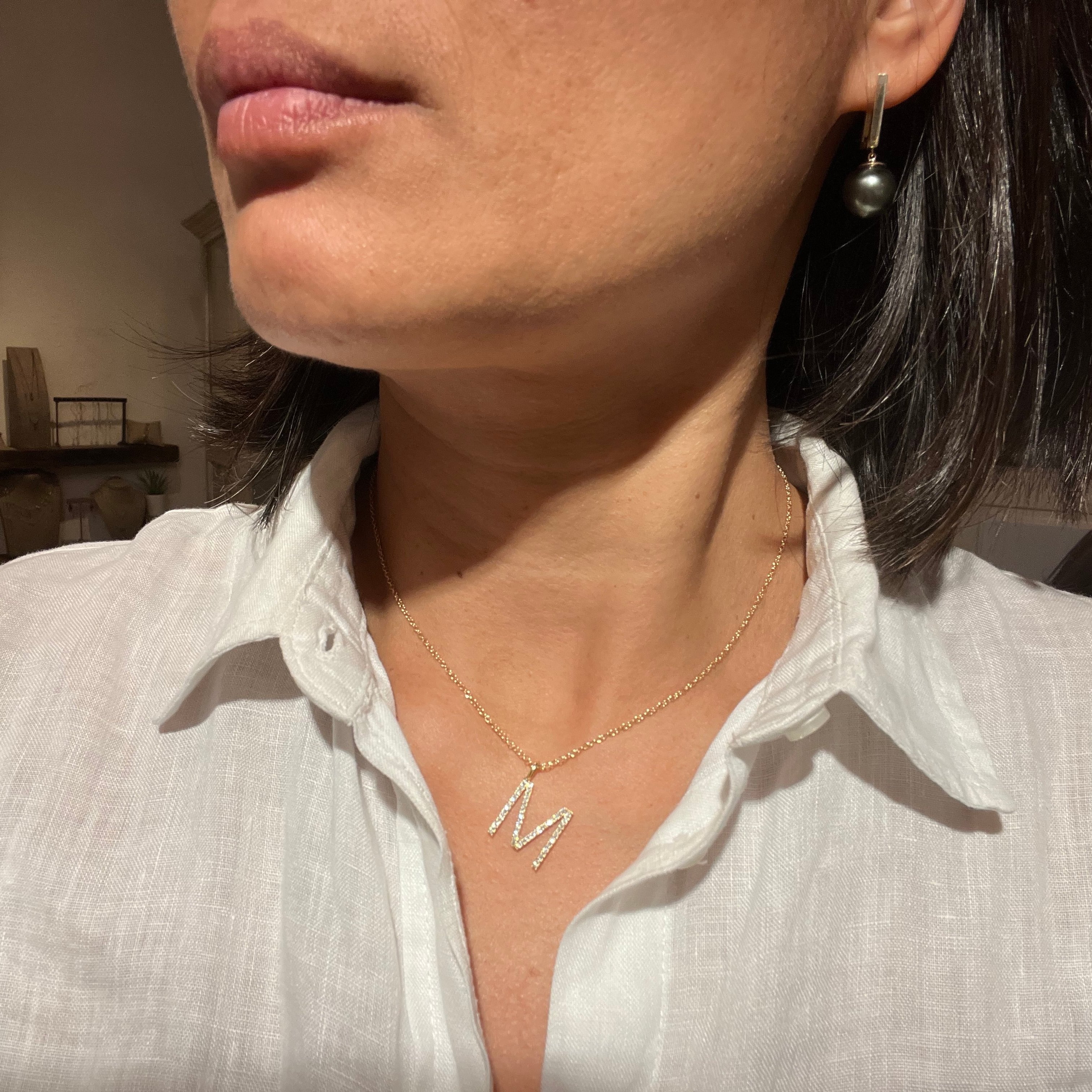 Diamond Initial Necklace in 14k