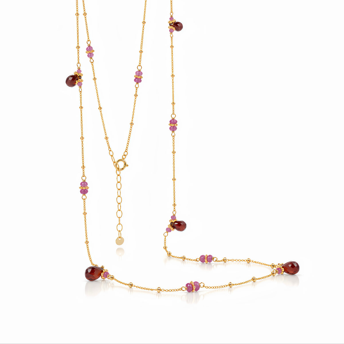 Flapper Chic Gem Necklace - Garnet