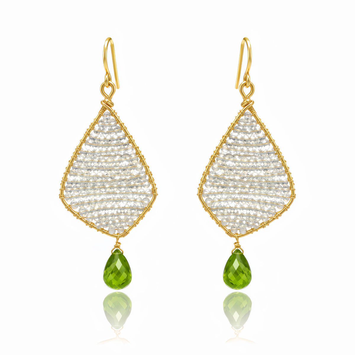 White Topaz Kite Earrings