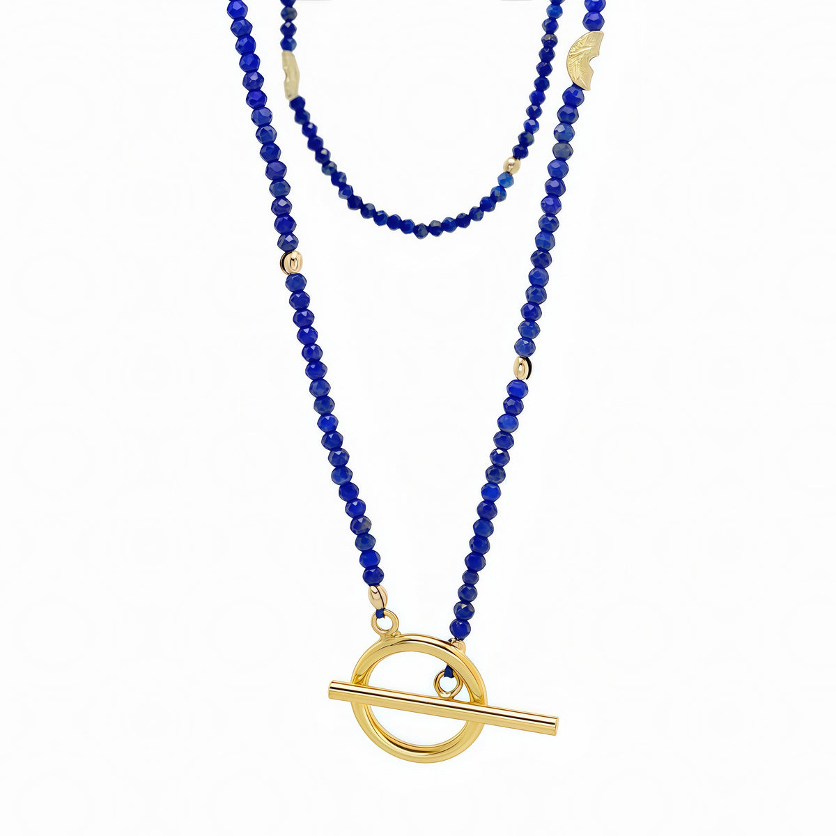 Half Moon Gem Toggle necklace - Lapis