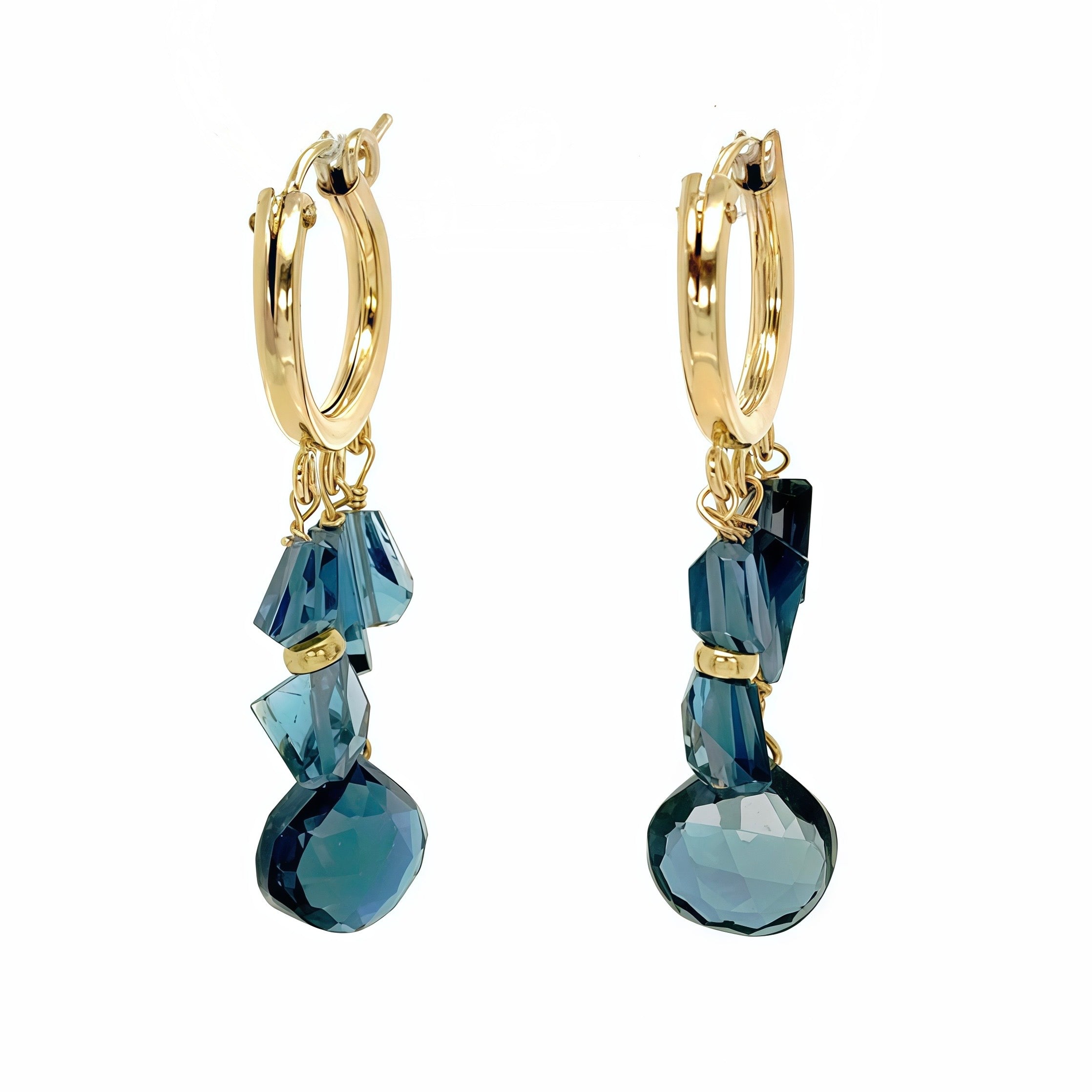 Paula Trio London Blue Hoops Earrings