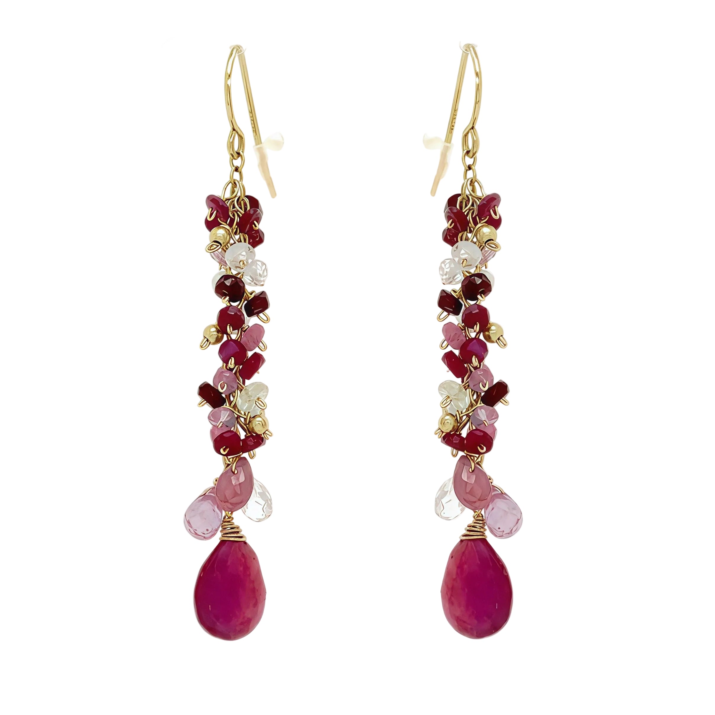 Long Petite Cluster Earrings