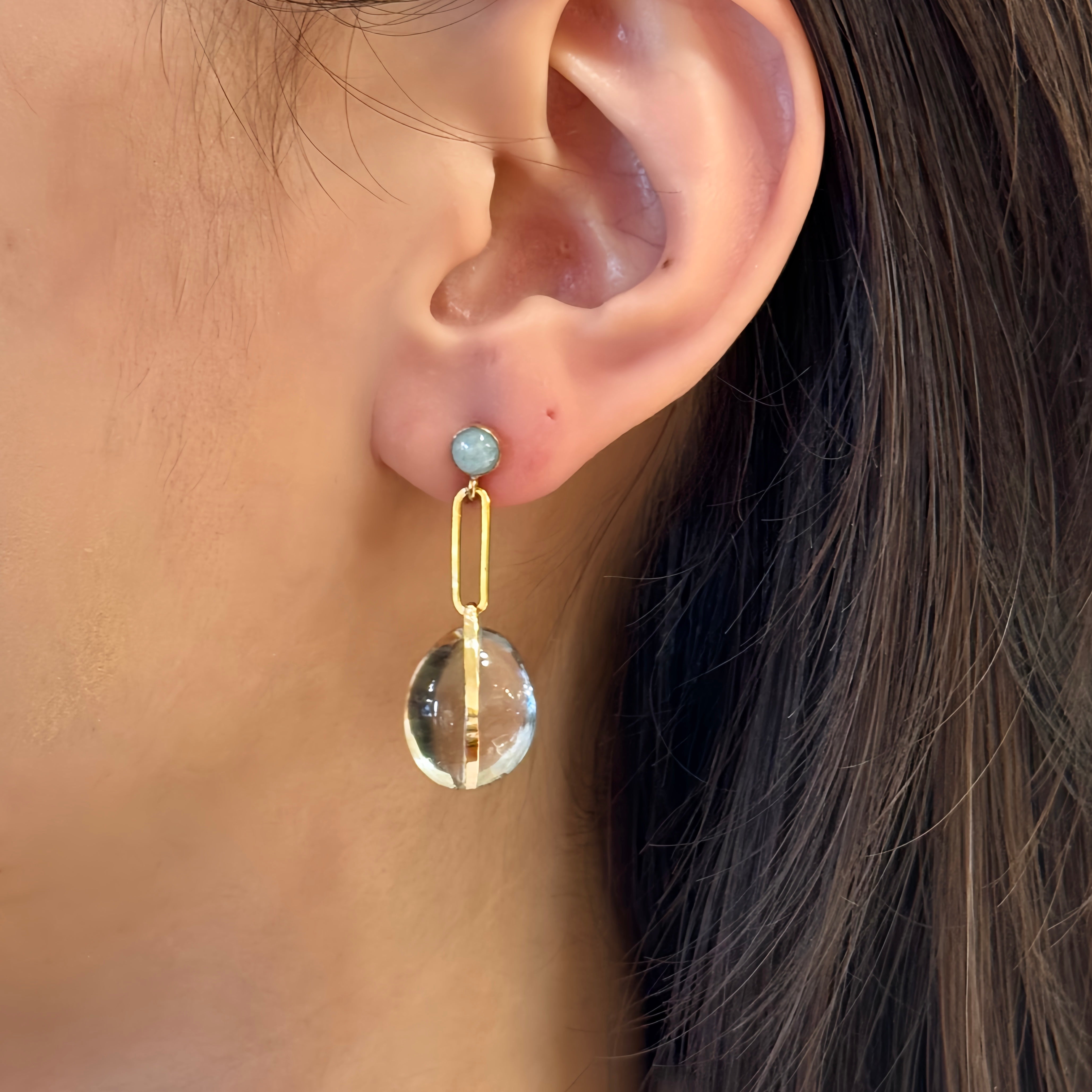 Luna Bubbly Drop Post Earrings - Amethyst