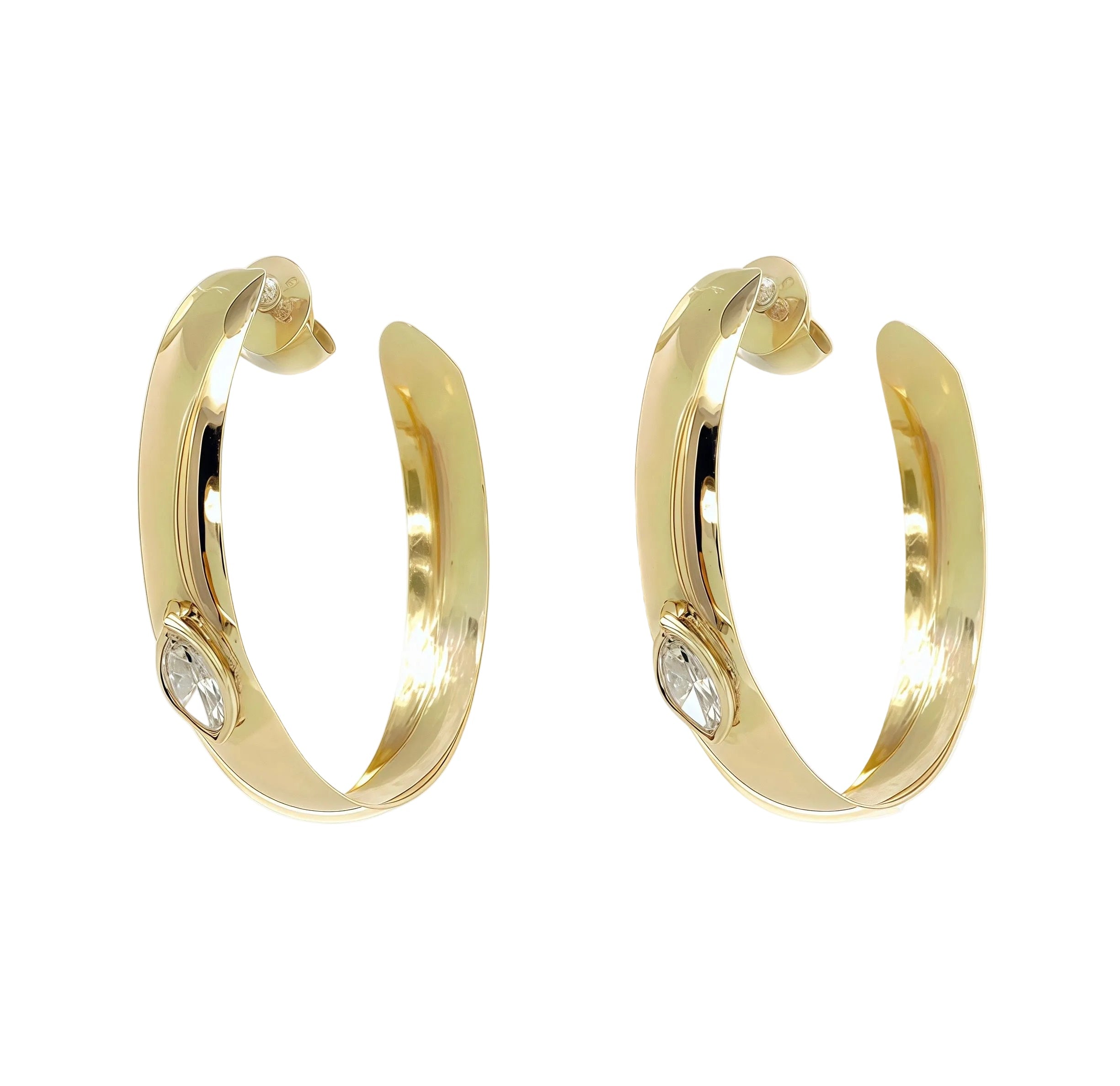 Marquise Lab-grown Diamond Hoops 14K