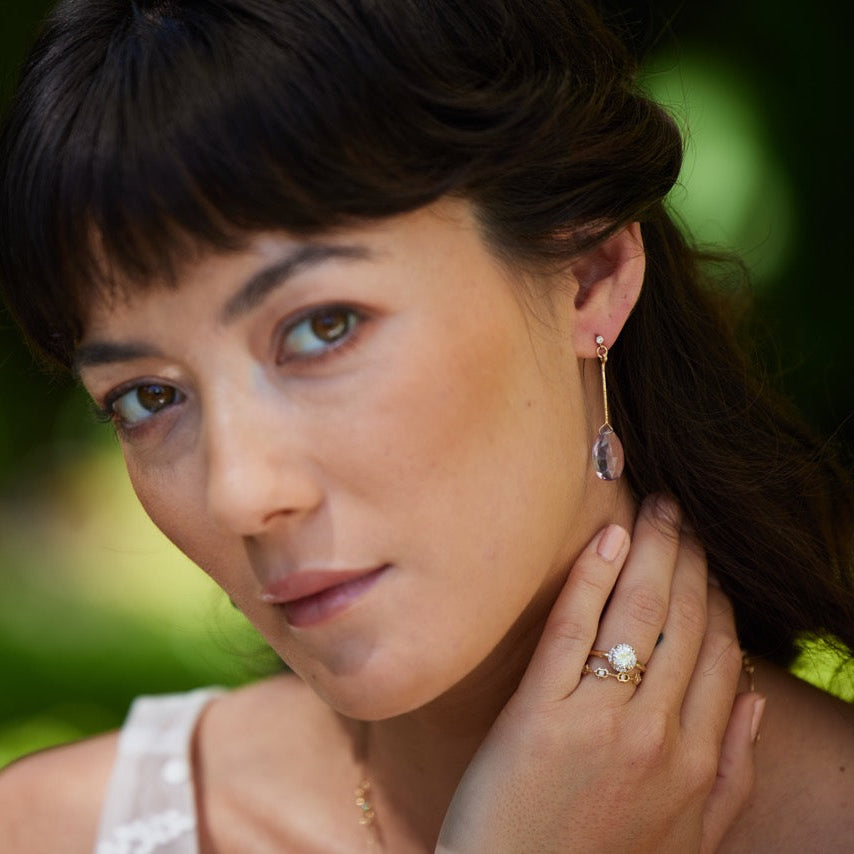 Moissanite Forever Halo Diamond Ring in 14k