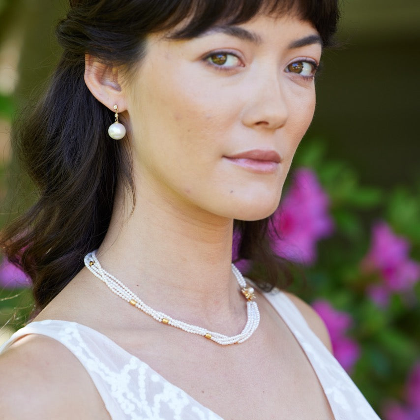 Gloria Multistrand Pearls Necklace in 14k