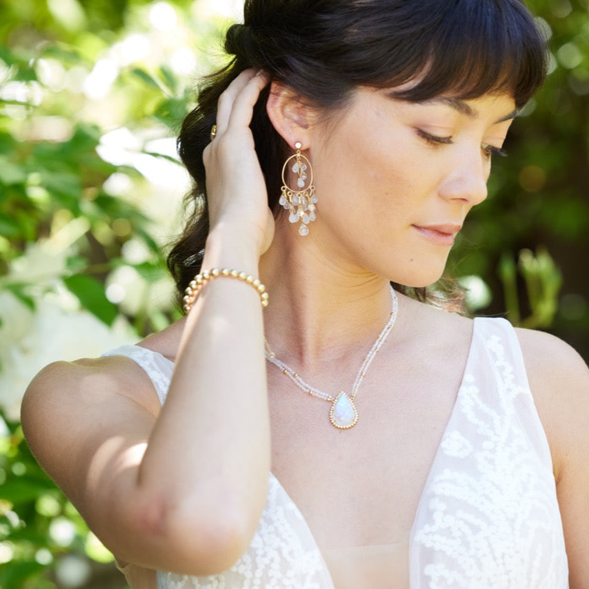 Dianna Moonstone Necklace in 14k
