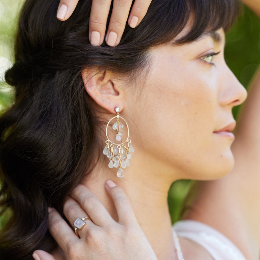 Moonstone Chandelier Earrings