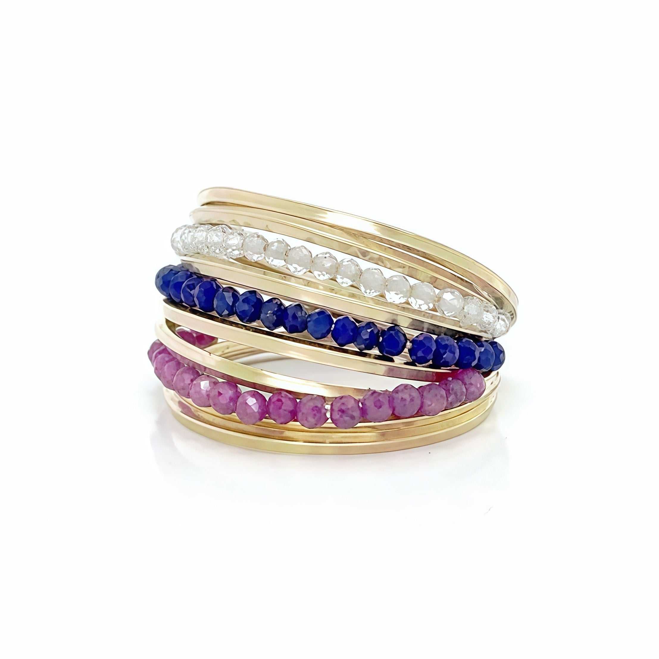 Mia America Multi Hoops Gem Ring