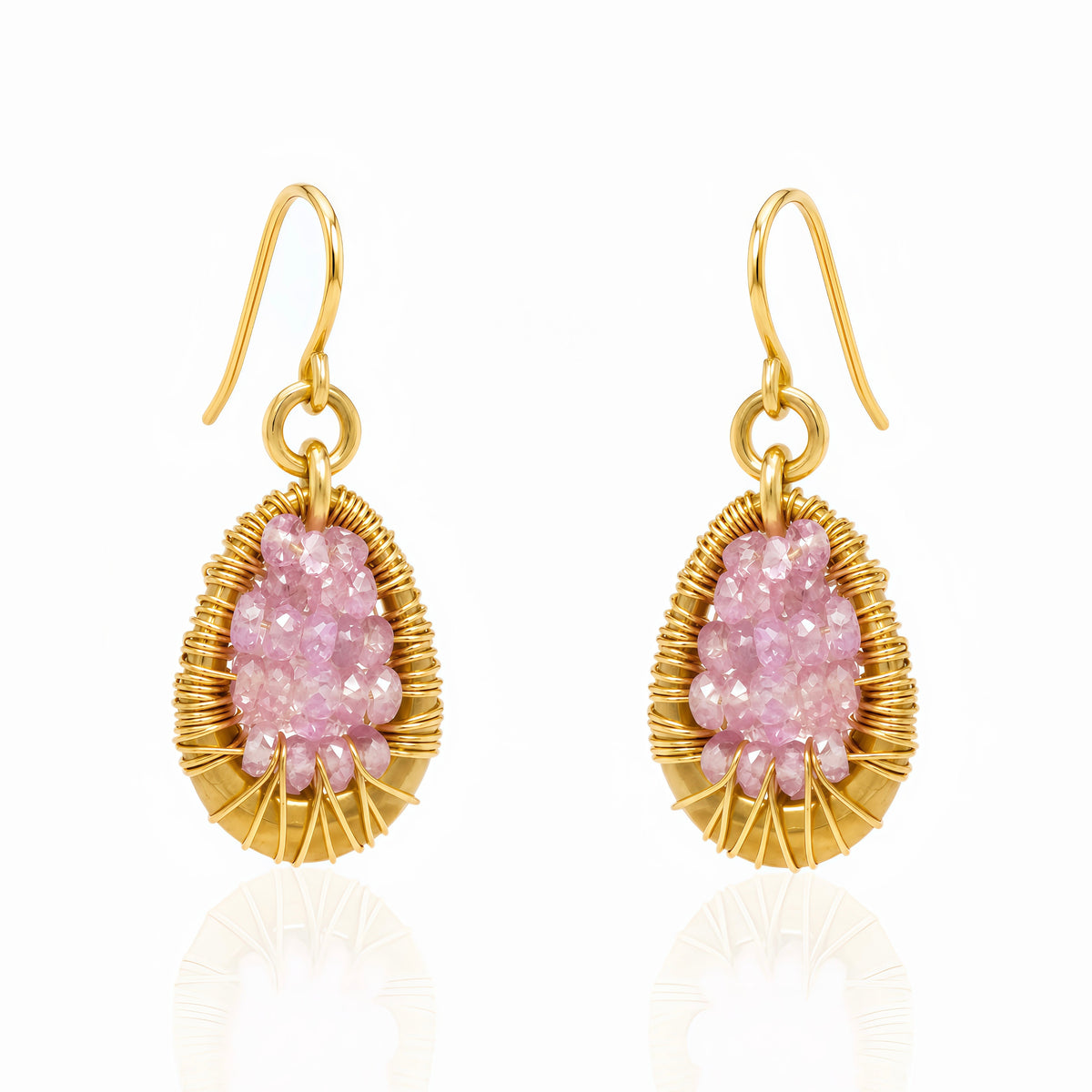 Mini Nopa Pink Sapphire Earrings