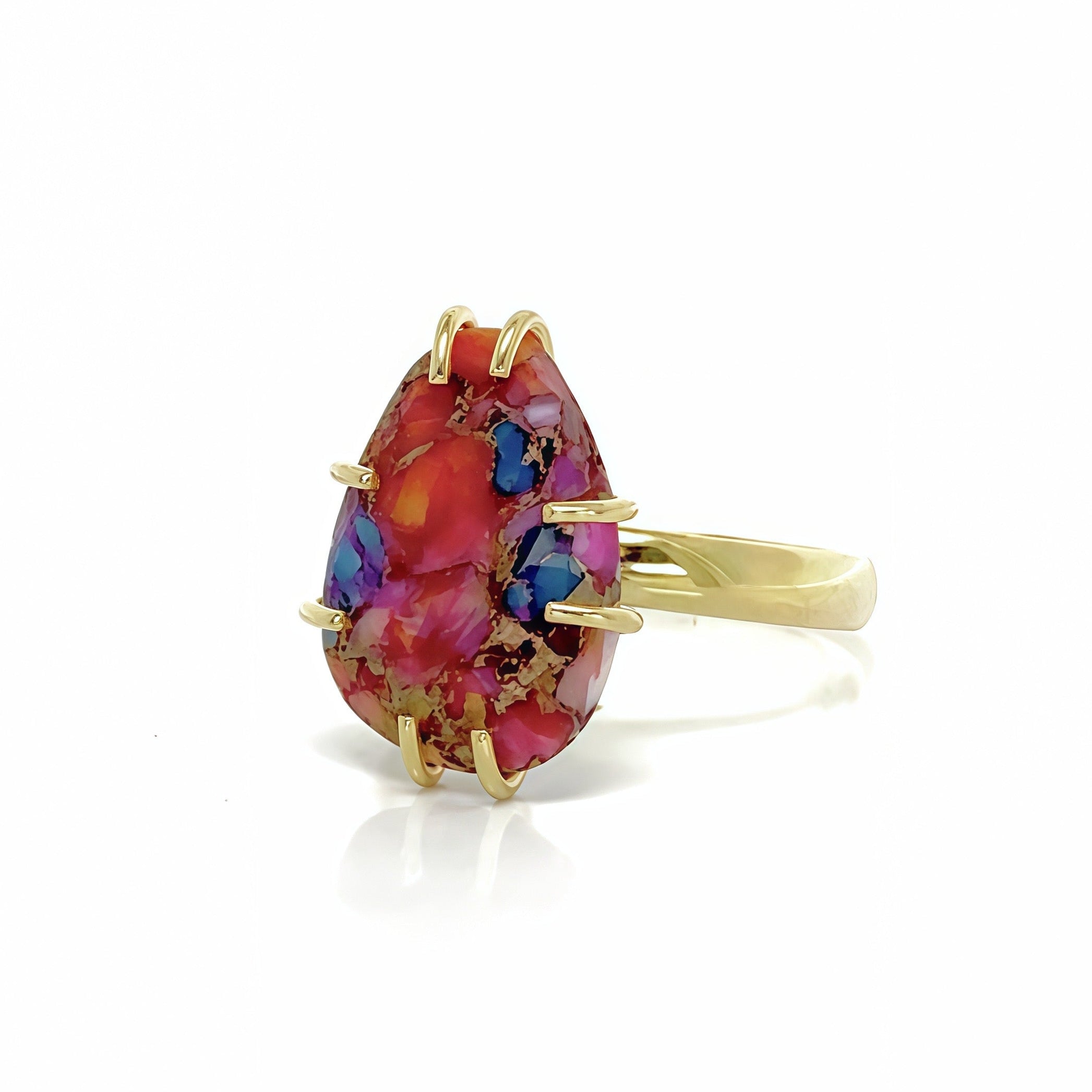 Grande Off-shaped Gem Vermeil Gold Ring
