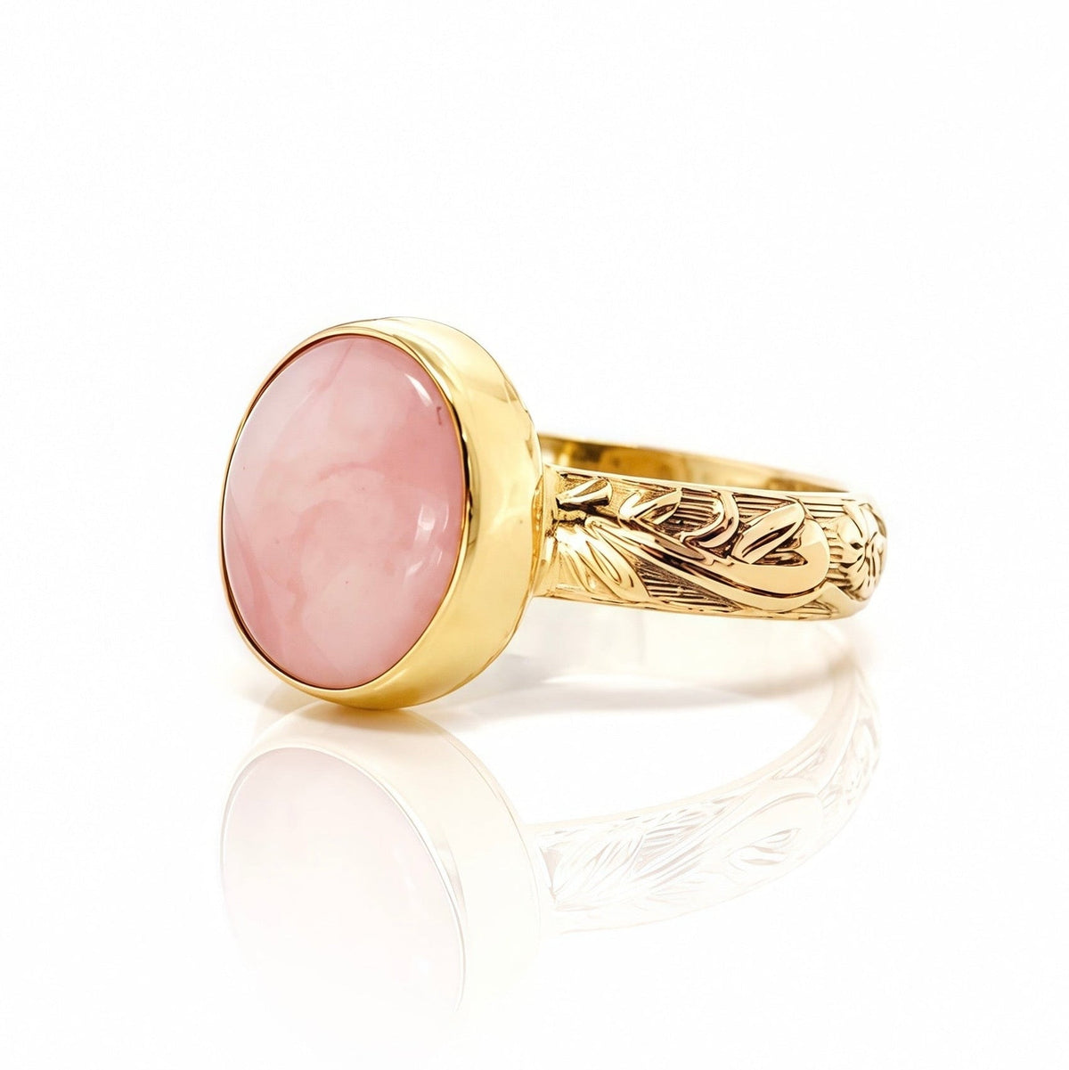 Pink Crush Natural Opal Ring 14k