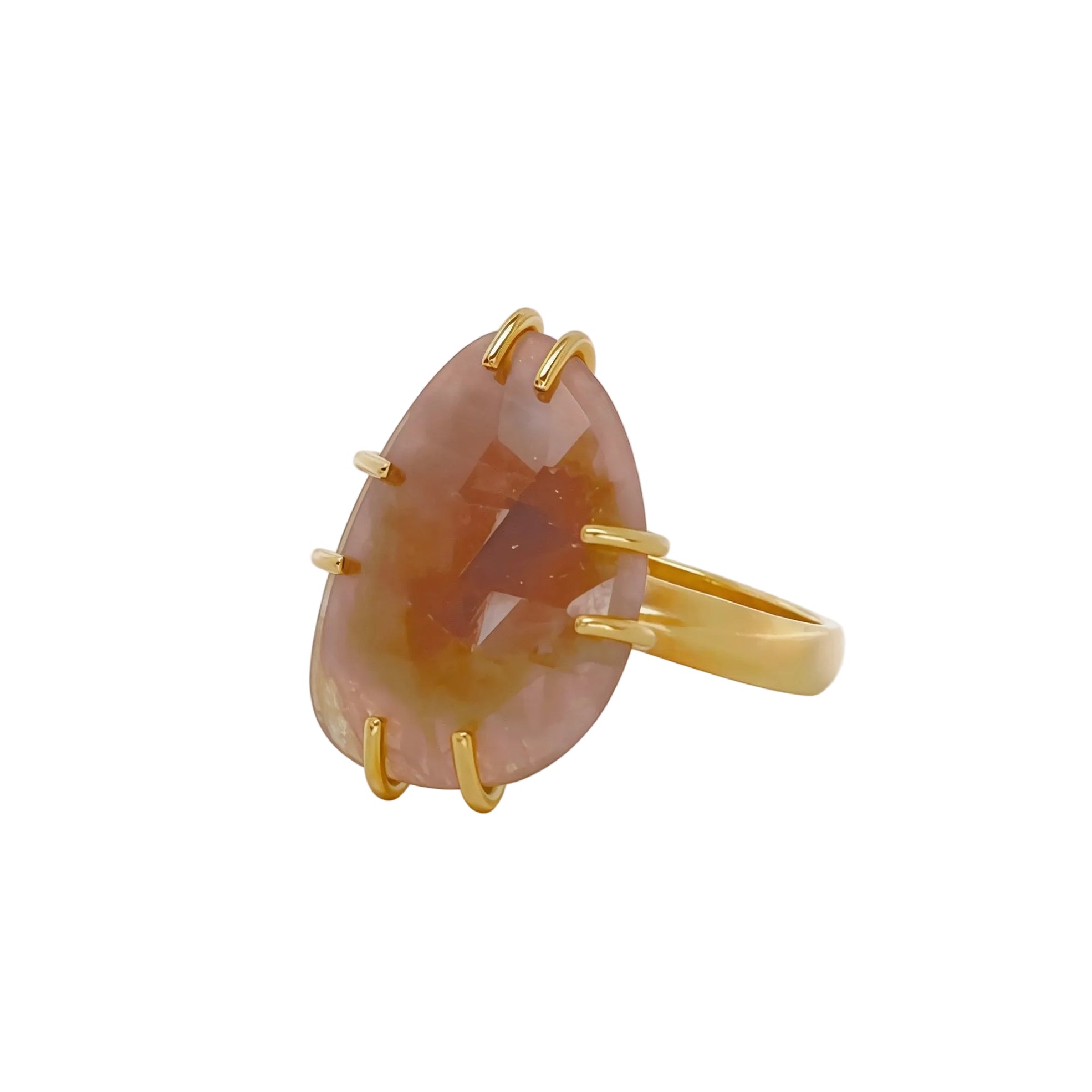 Grande Off shaped Gem Vermeil Gold Ring