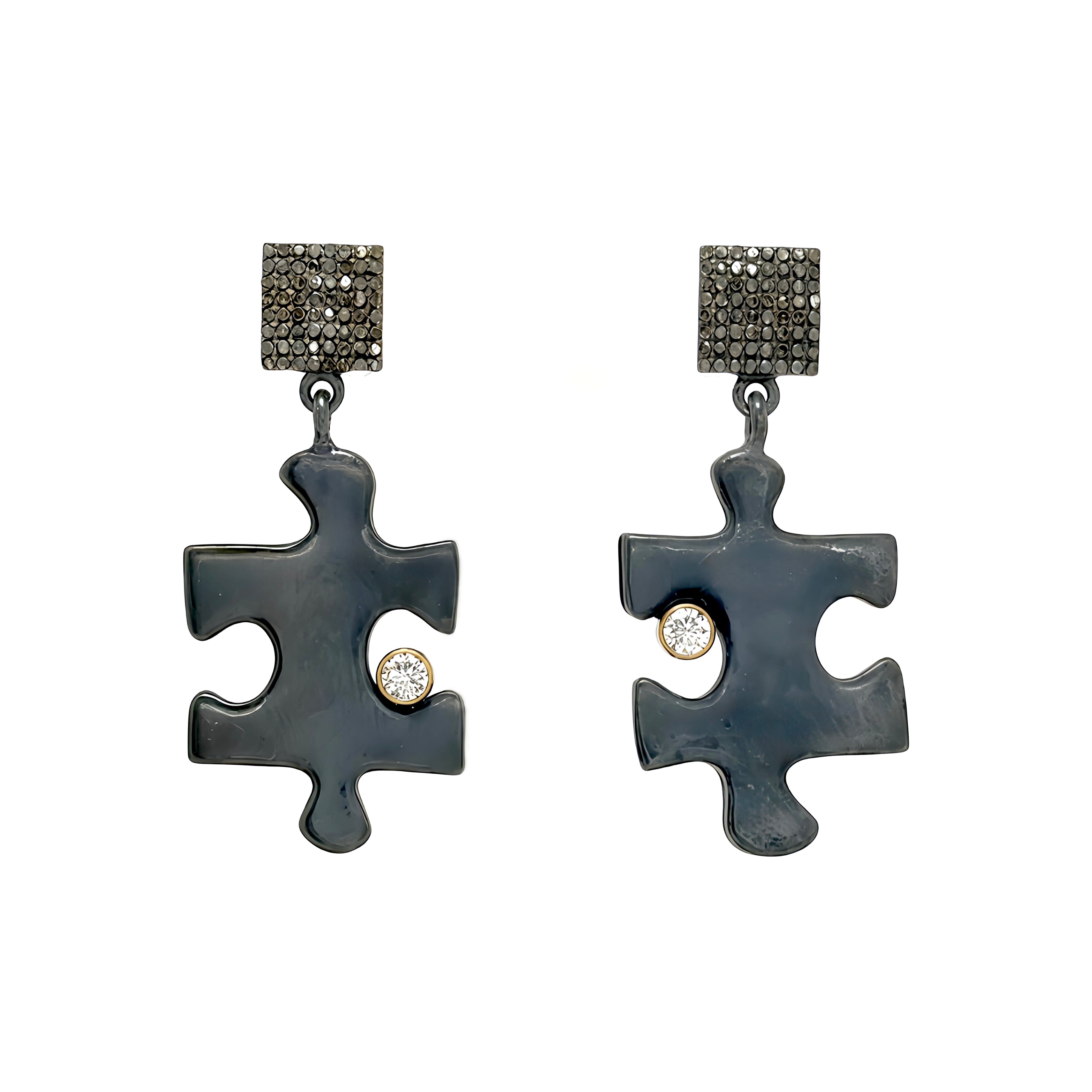 Puzzle Lab-diamond Stud Earrings