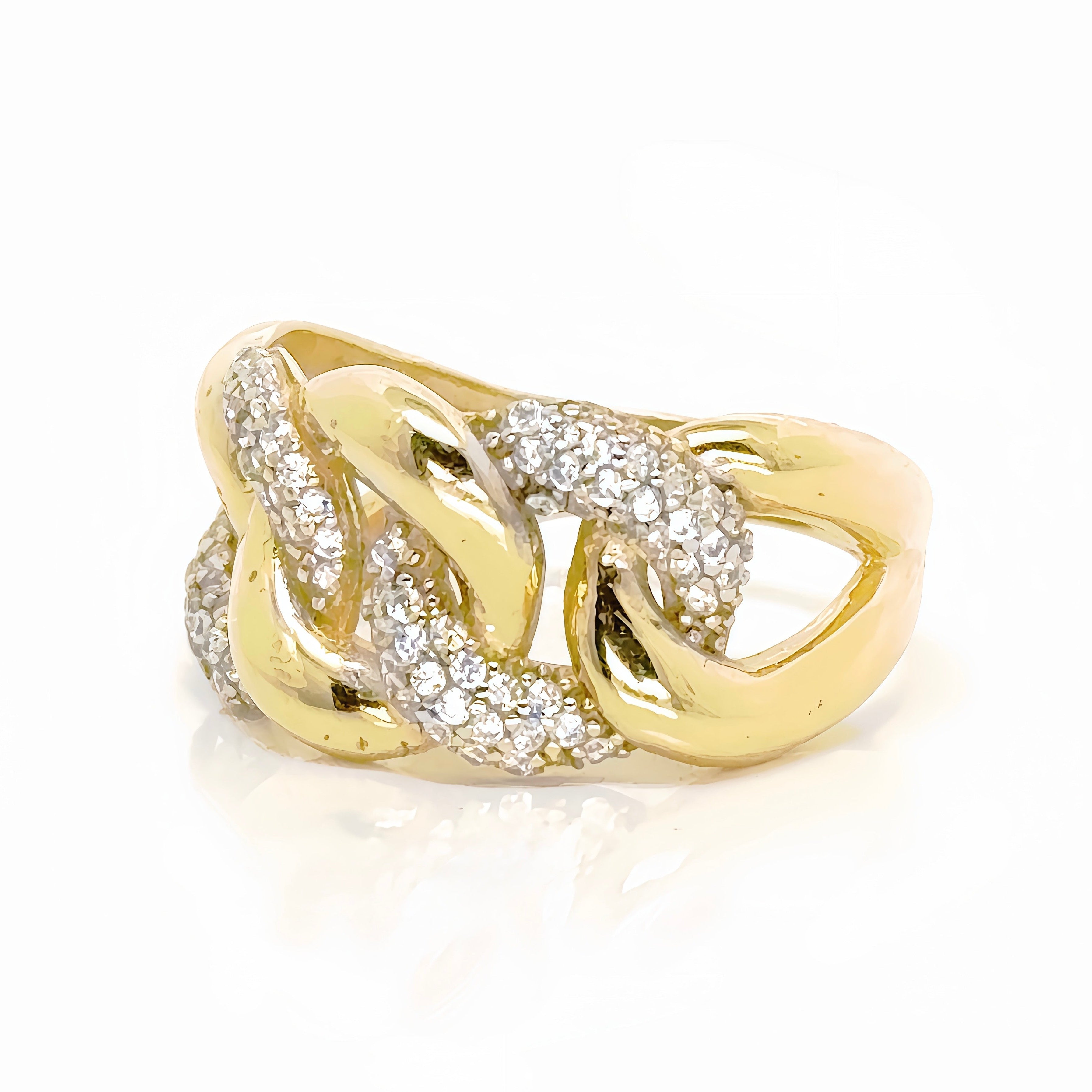 CZ Cuban Bold Ring 14k
