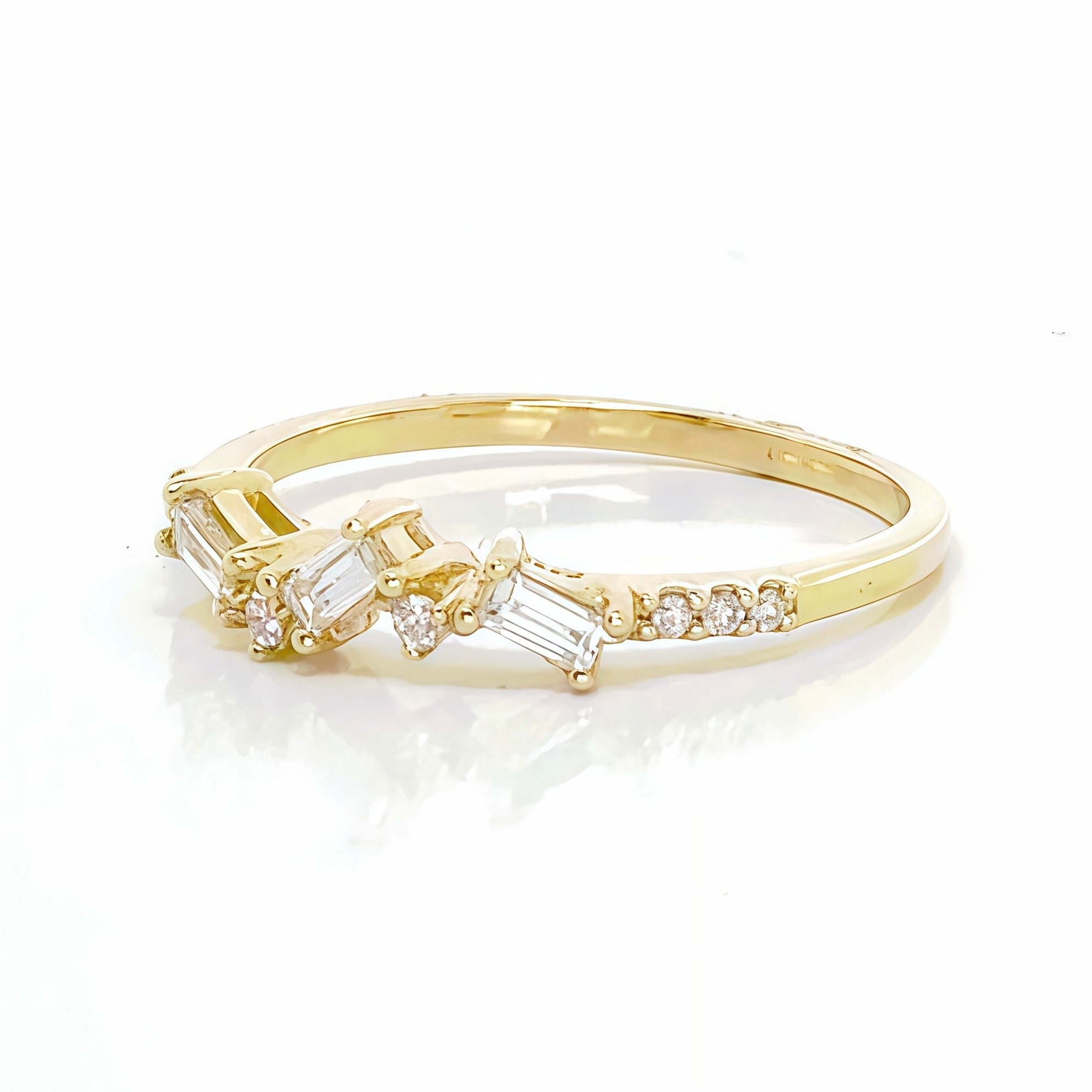 Zigzag Baguette Lab-grown Diamond Ring-10k