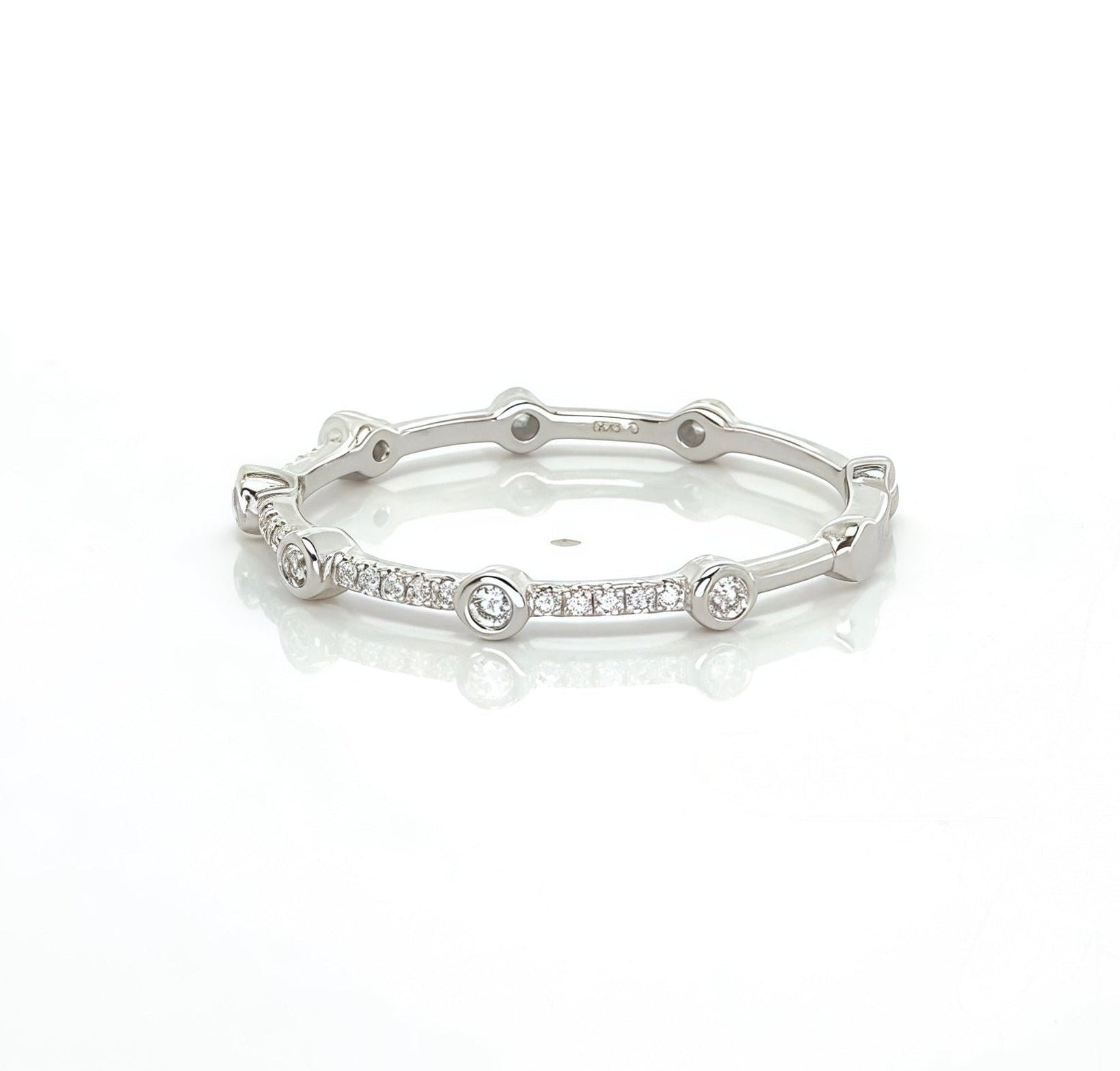 Diamond By The Yard Halfway Ring In 14k White Gold