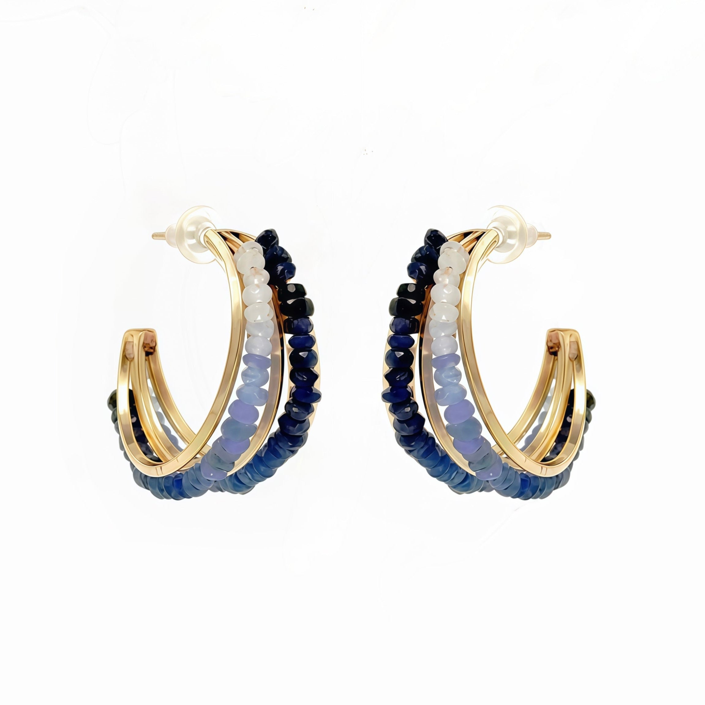 Mia Gem Multi Hoops Earring - Sapphire