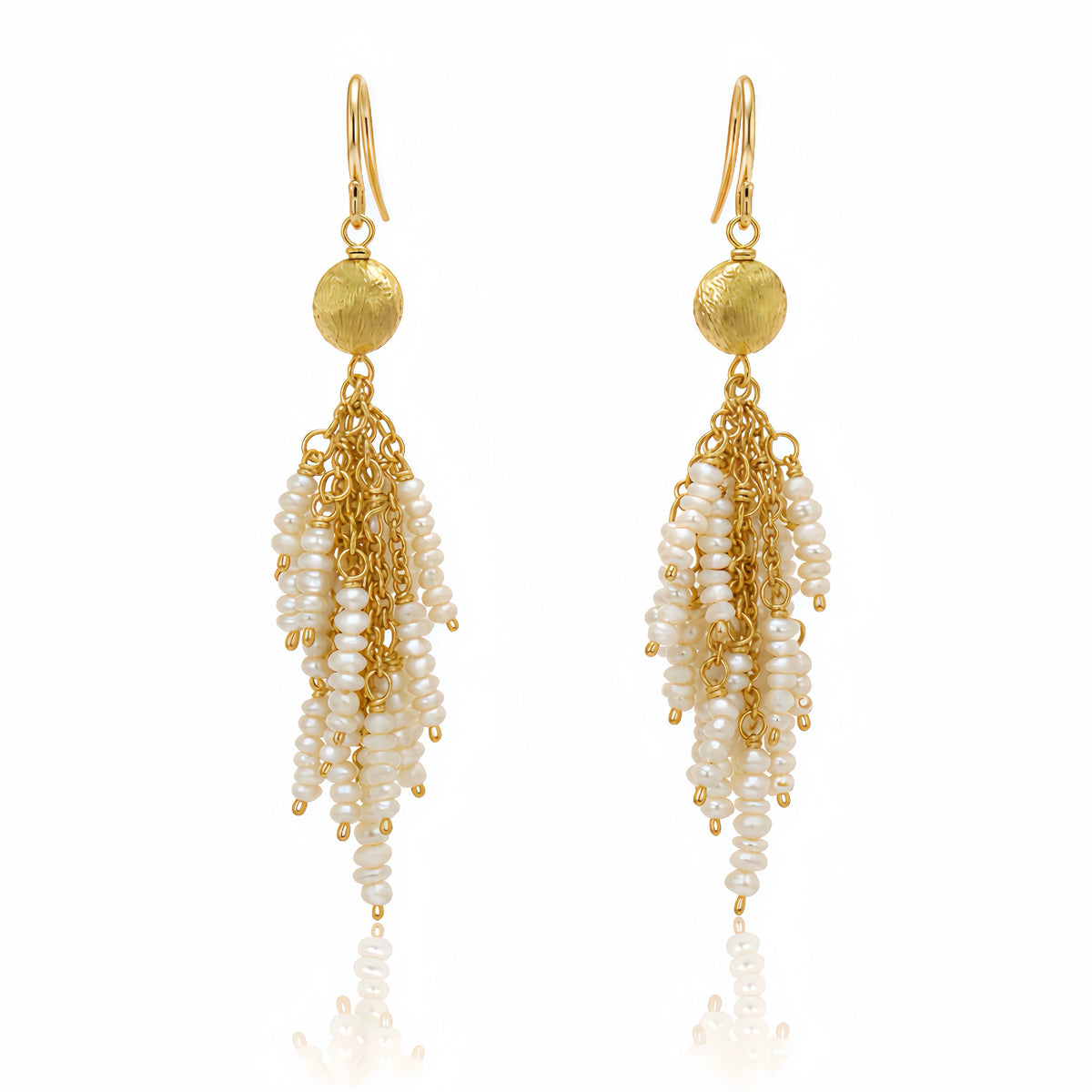 Small Firecracker Earrings - Pearl